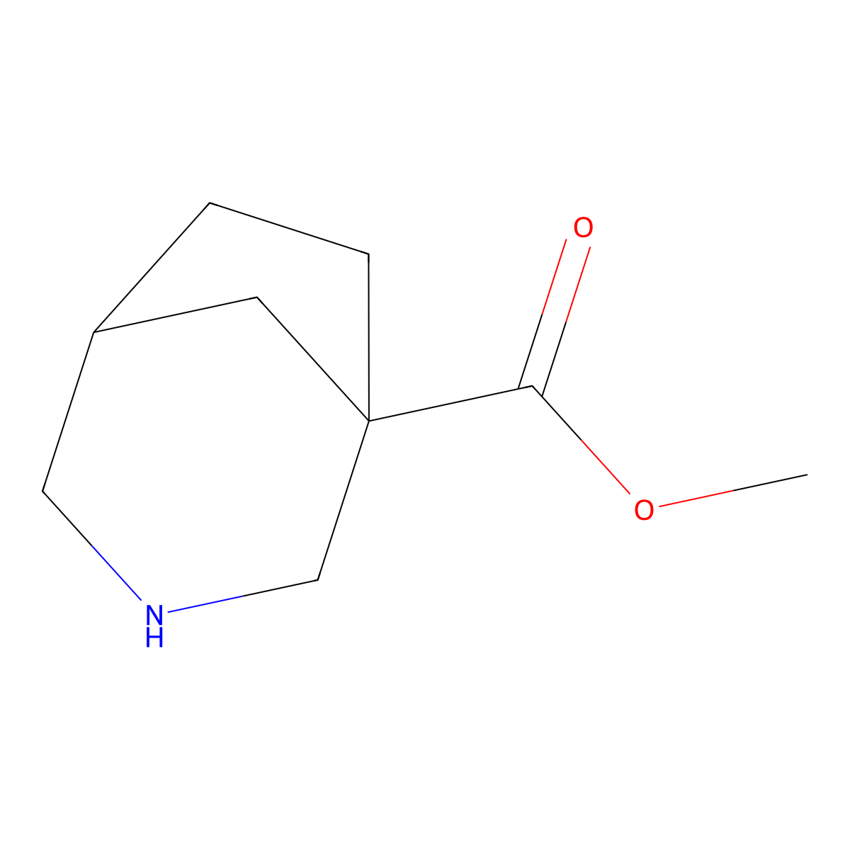 Methyl 3-azabicyclo[3.2.1]octane-1-carboxylate molecular structure, CAS 1782362-88-2