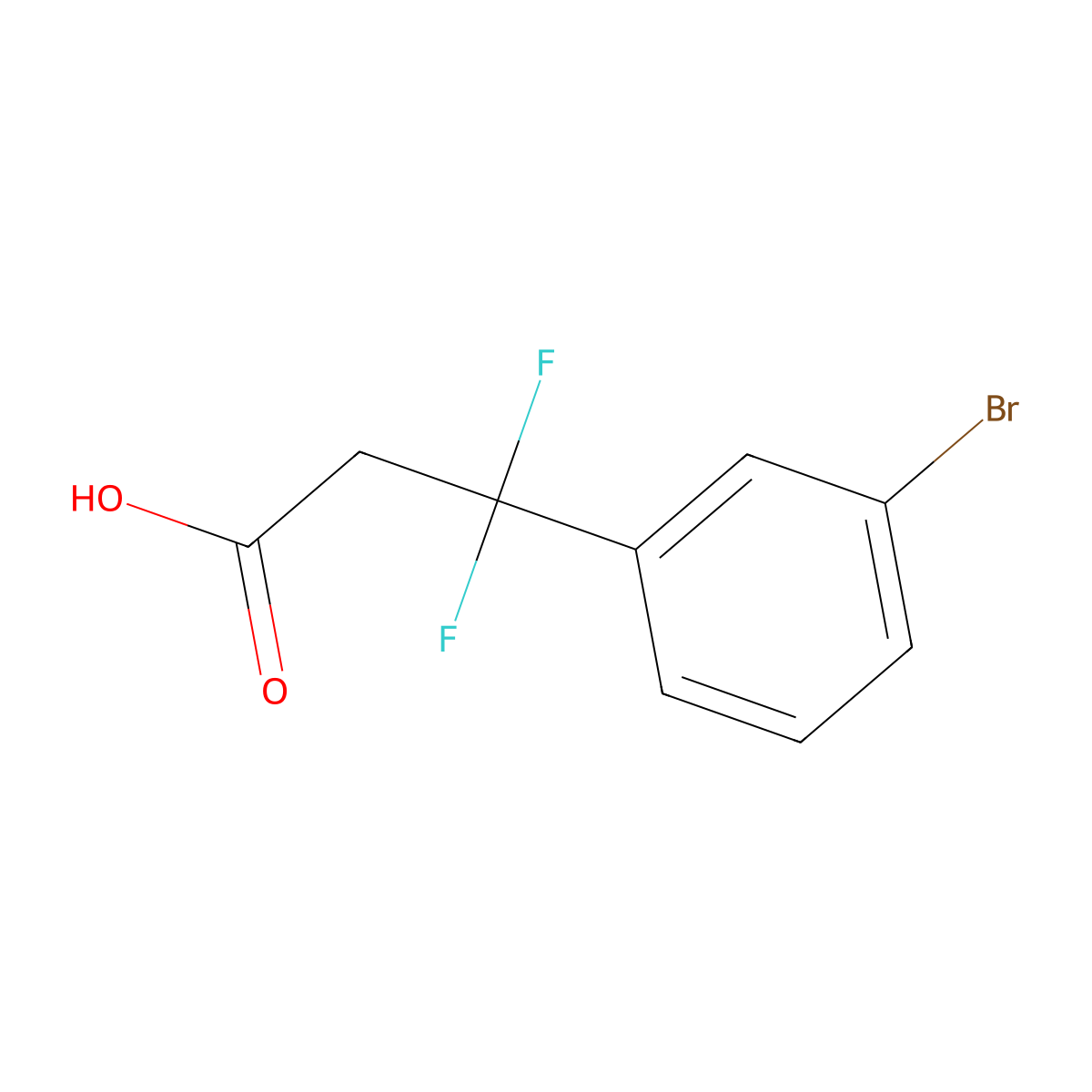 3-(3-Bromophenyl)-3,3-difluoropropanoic acid molecular structure, CAS 1782365-40-5