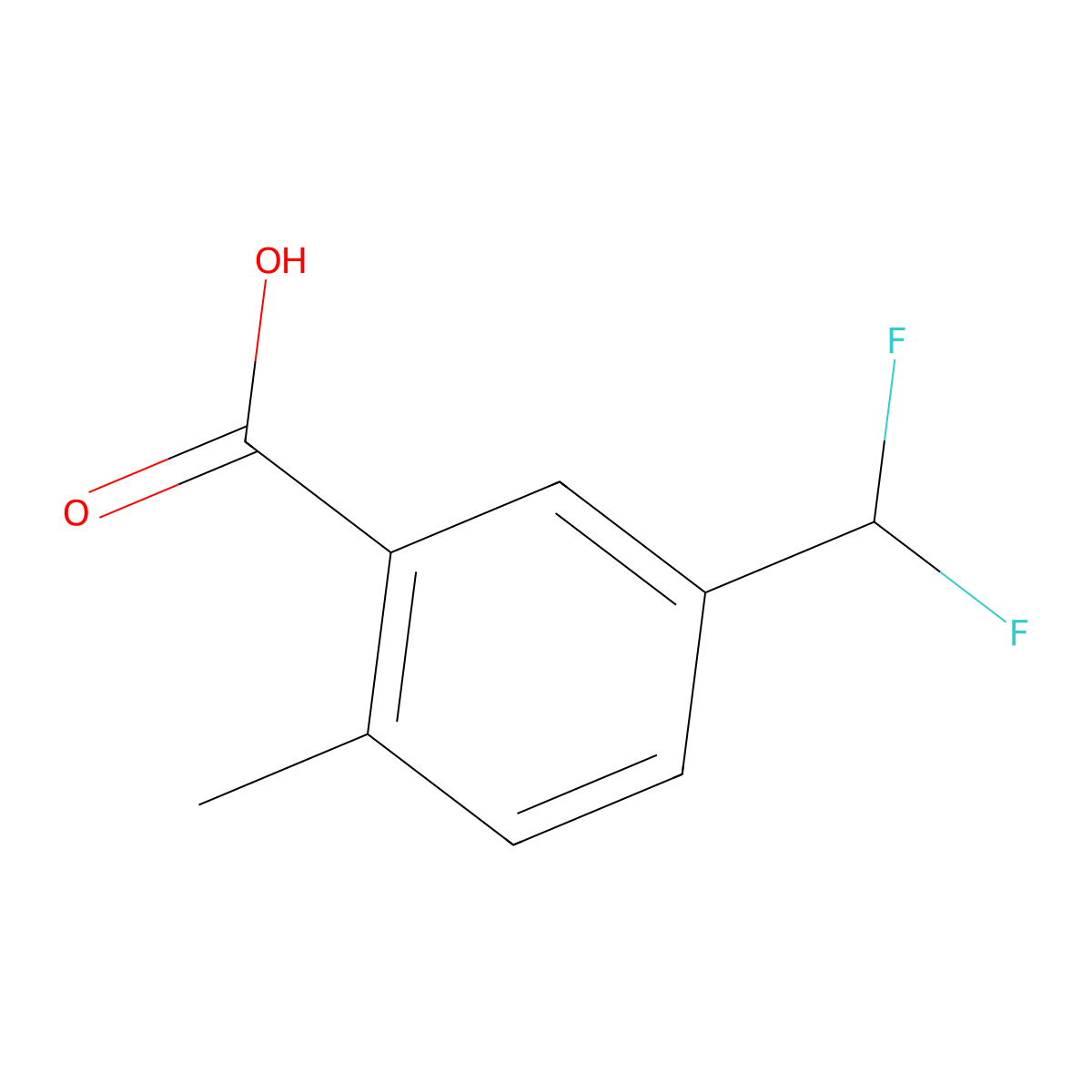 5-(Difluoromethyl)-2-methylbenzoic acid molecular structure, CAS 1782365-56-3