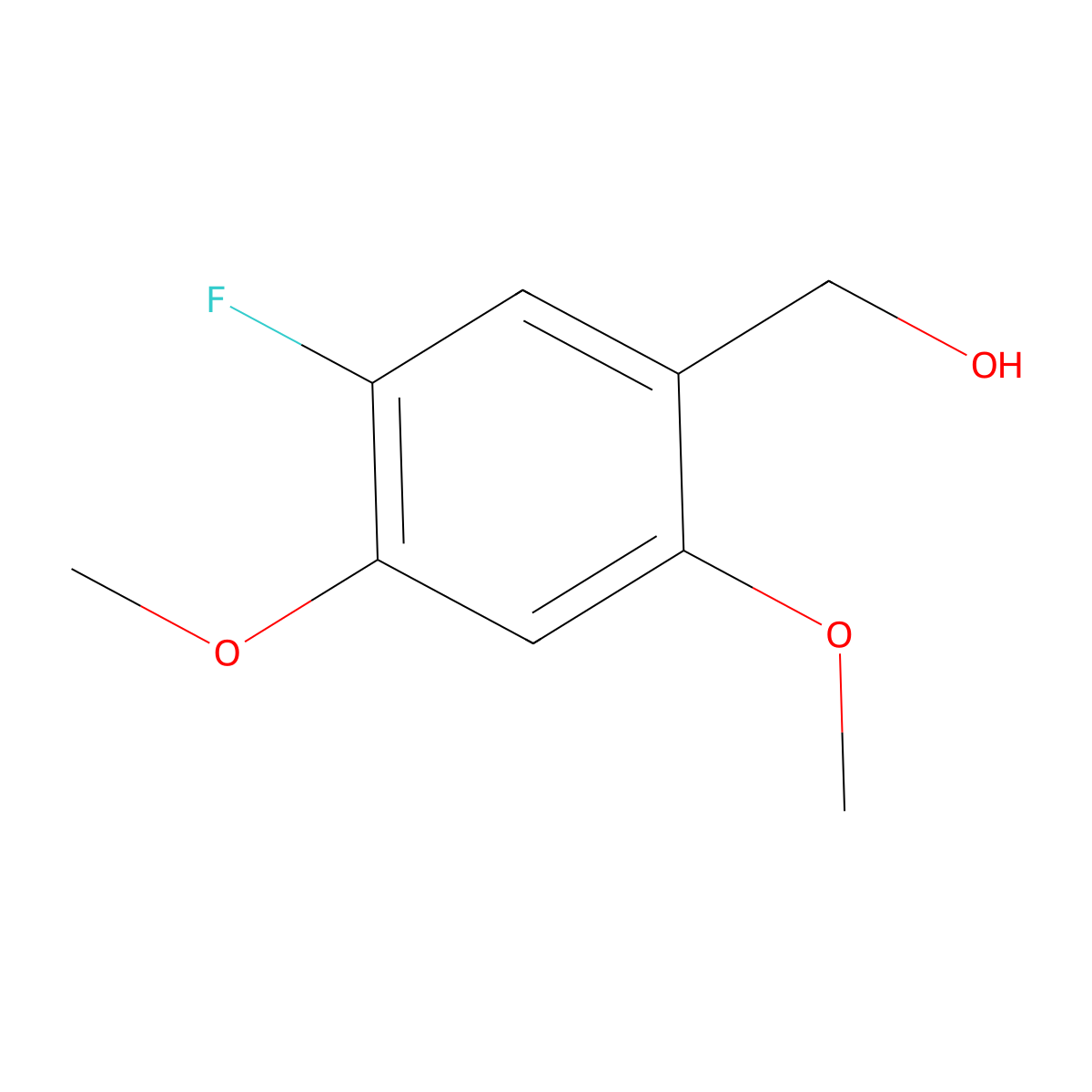 (5-Fluoro-2,4-dimethoxyphenyl)methanol molecular structure, CAS 1782365-87-0