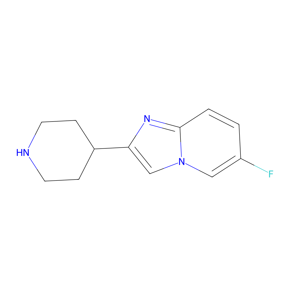 4-{6-Fluoroimidazo[1,2-a]pyridin-2-yl}piperidine molecular structure, CAS 1782368-73-3