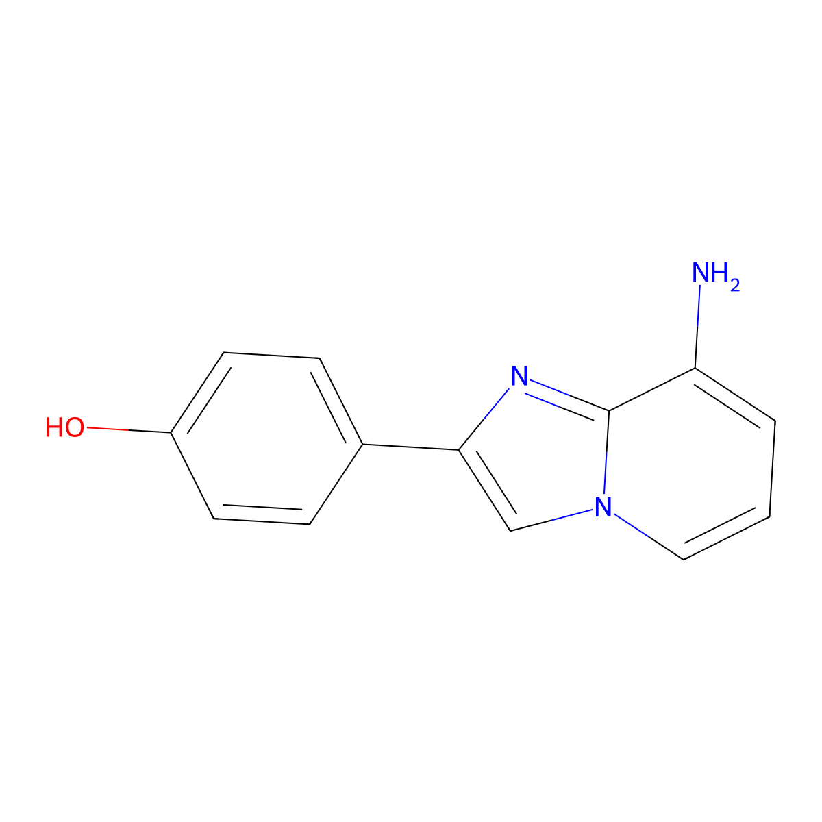 4-(8-Aminoimidazo[1,2-a]pyridin-2-yl)phenol molecular structure, CAS 1782374-08-6