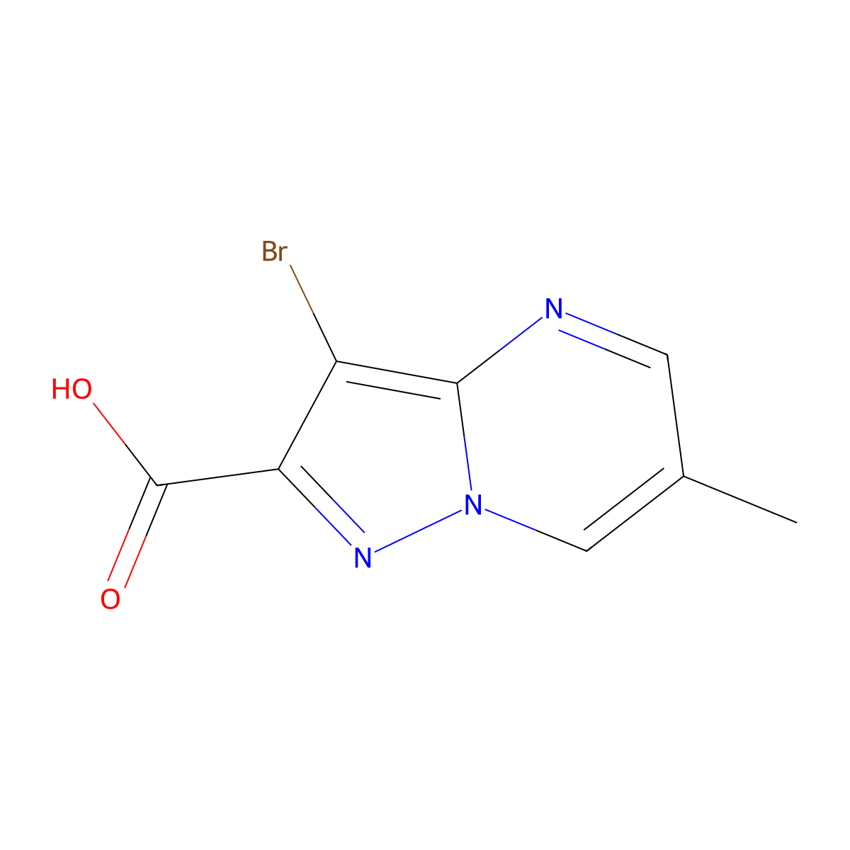 3-Bromo-6-methylpyrazolo[1,5-a]pyrimidine-2-carboxylic acid molecular structure, CAS 1782374-30-4
