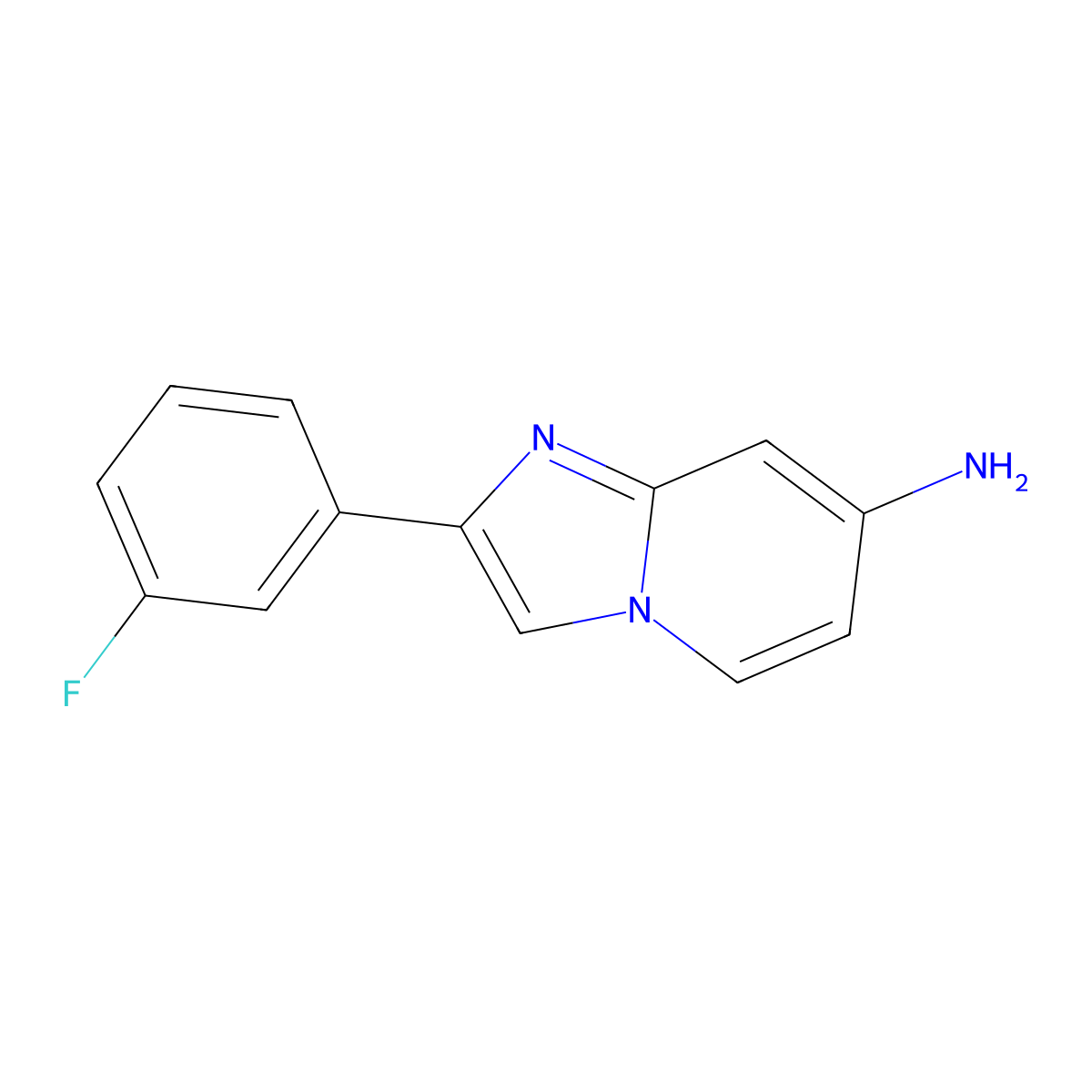 2-(3-Fluorophenyl)imidazo[1,2-A]pyridin-7-amine molecular structure, CAS 1782374-63-3
