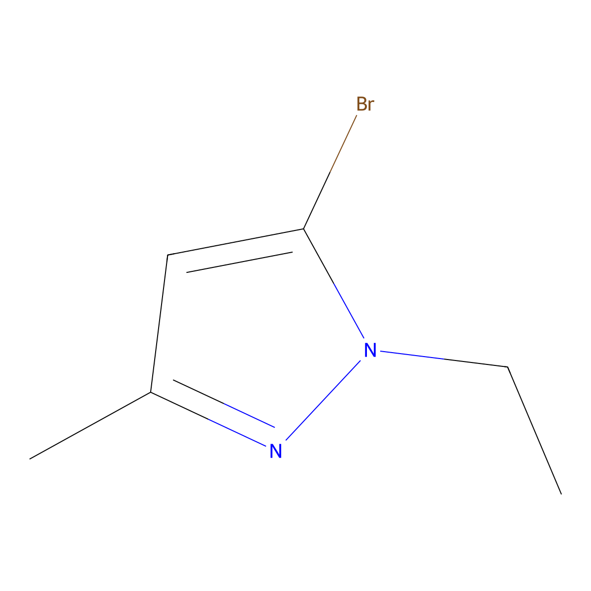 5-bromo-1-ethyl-3-methyl-1H-pyrazole molecular structure, CAS 1782381-52-5