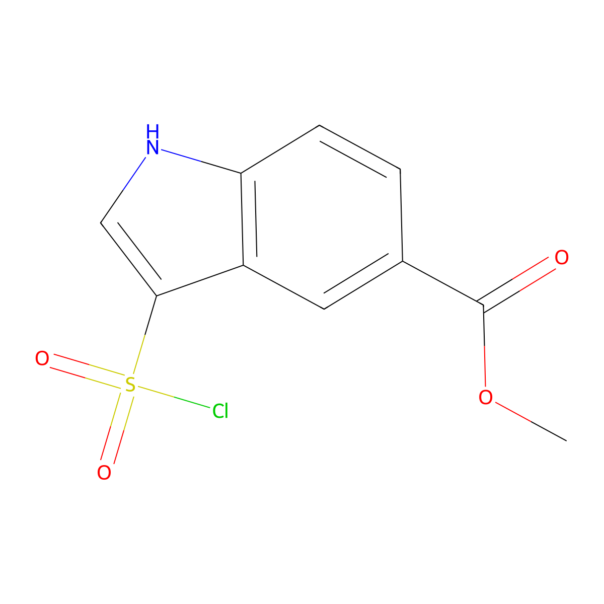 methyl 3-(chlorosulfonyl)-1H-indole-5-carboxylate molecular structure, CAS 1782383-38-3