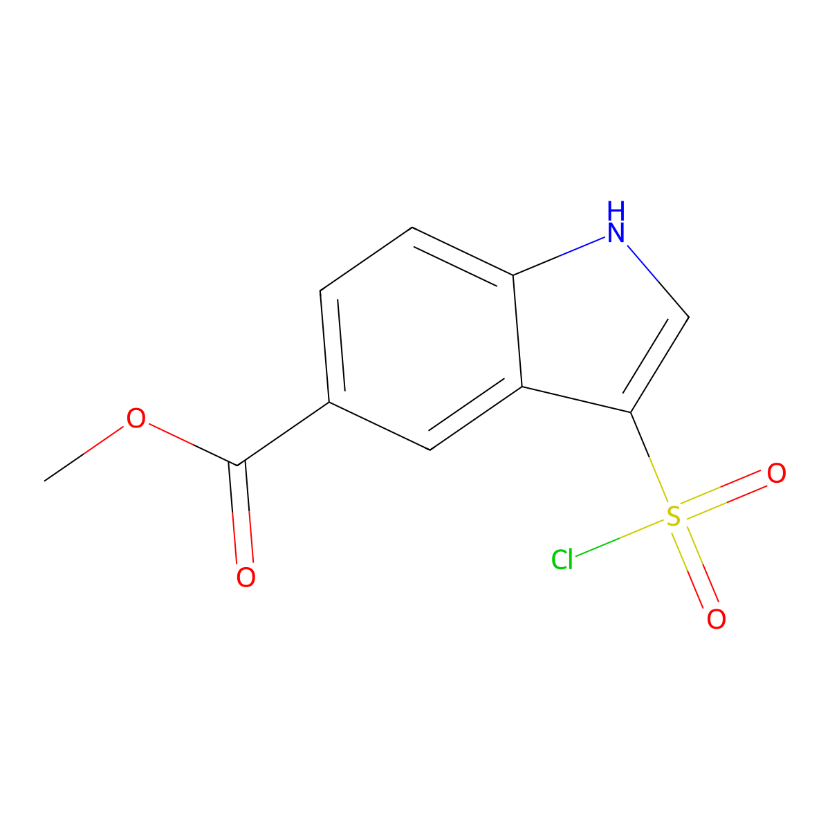 methyl 3-(chlorosulfonyl)-1H-indole-5-carboxylate molecular structure, CAS 1782383-38-3
