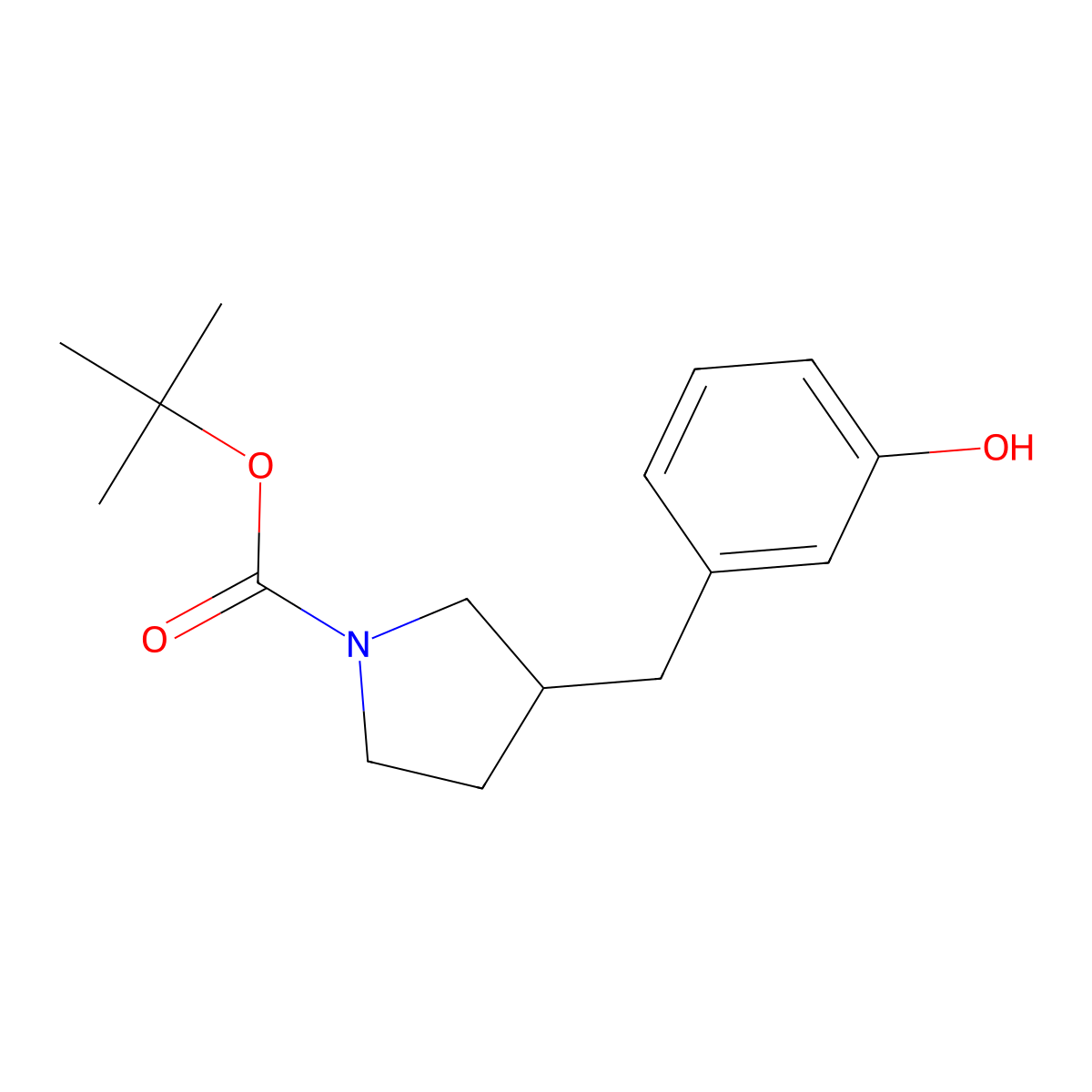 Tert-butyl 3-[(3-hydroxyphenyl)methyl]pyrrolidine-1-carboxylate molecular structure, CAS 1782384-77-3