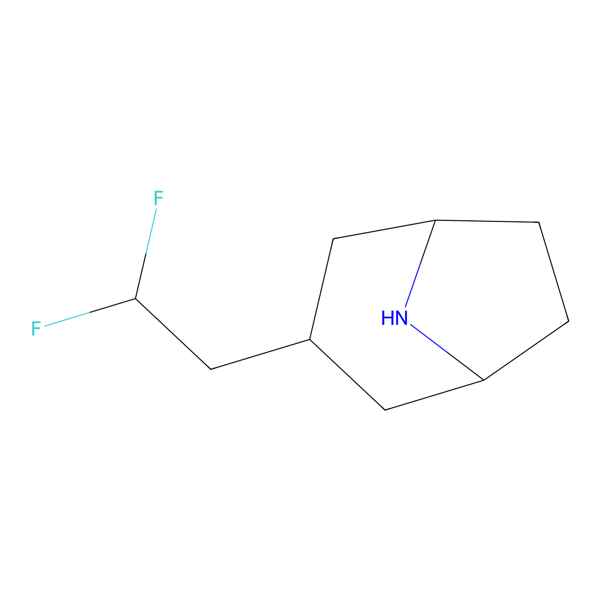3-(2,2-Difluoroethyl)-8-azabicyclo[3.2.1]octane molecular structure, CAS 1782385-39-0