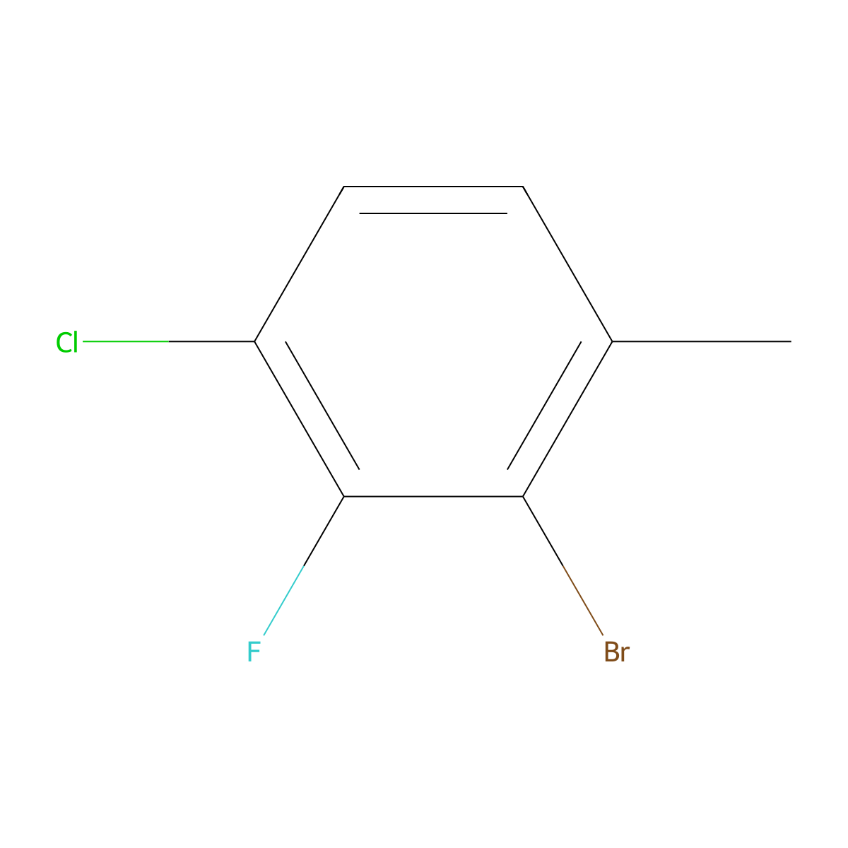 2-Bromo-4-chloro-3-fluoro-1-methylbenzene molecular structure, CAS 1782385-65-2