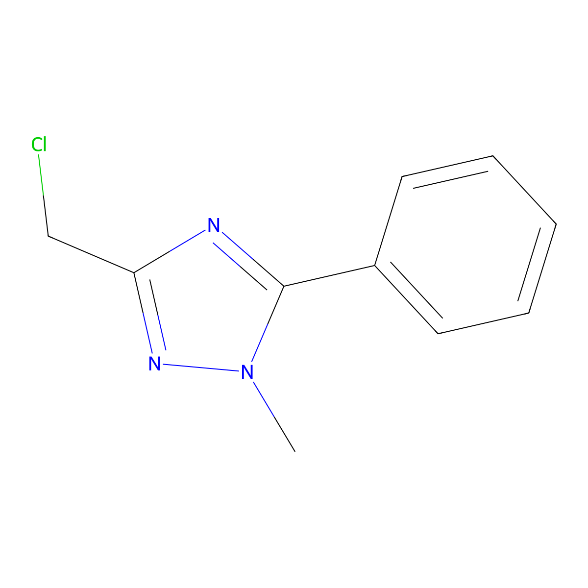 3-(chloromethyl)-1-methyl-5-phenyl-1H-1,2,4-triazole molecular structure, CAS 178239-20-8