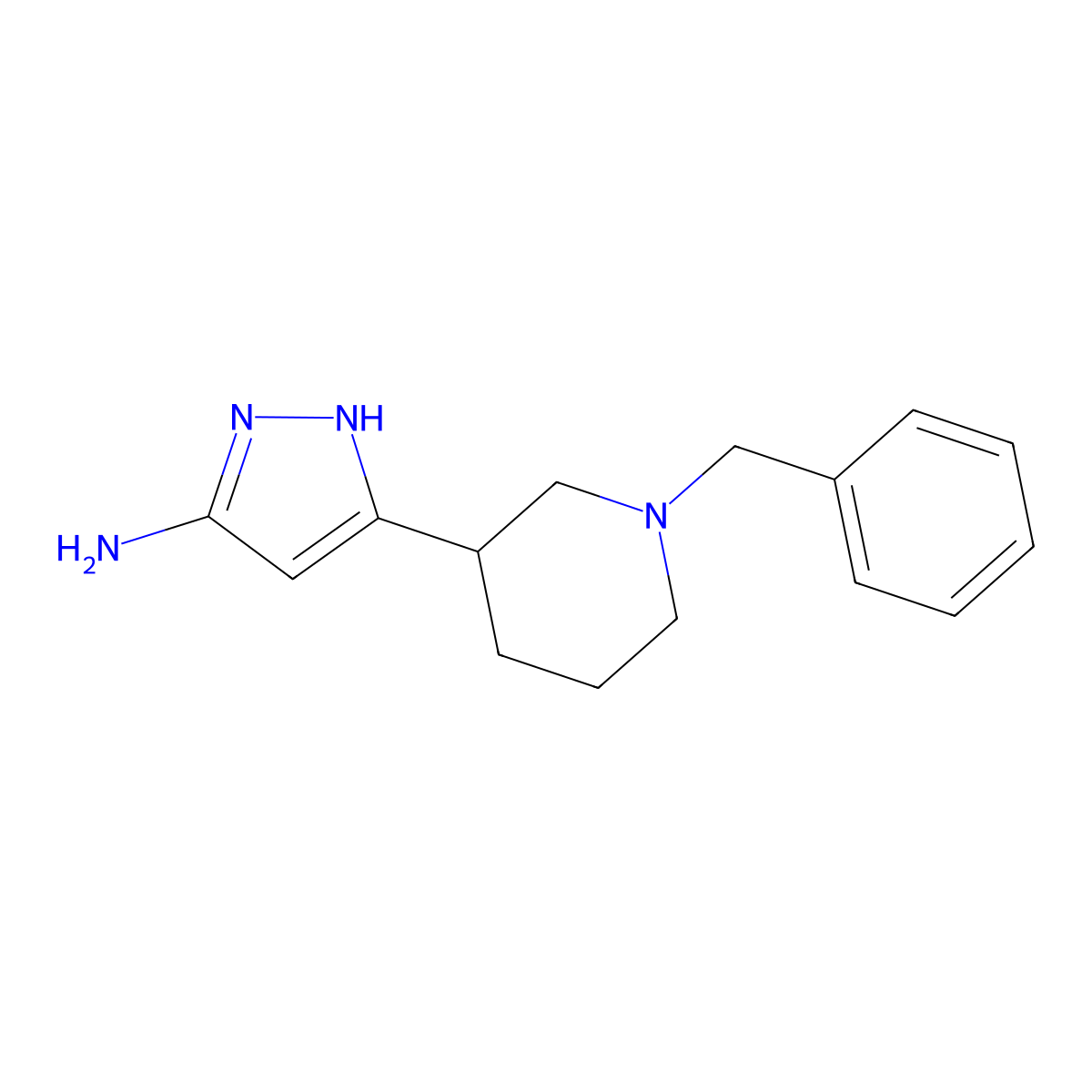 1-(Phenylmethyl)-N-1H-pyrazol-3-yl-3-piperidinamine molecular structure, CAS 1782390-13-9