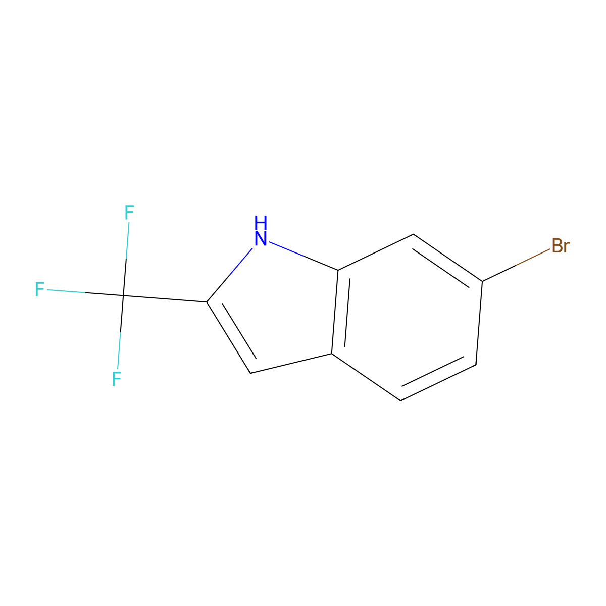 6-bromo-2-(trifluoromethyl)-1H-indole molecular structure, CAS 1782390-81-1