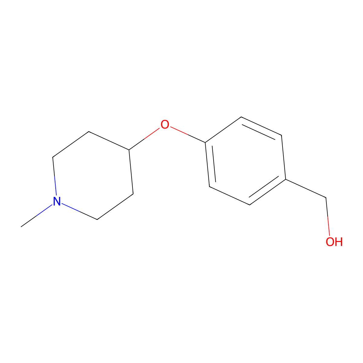 (4-((1-Methylpiperidin-4-yl)oxy)phenyl)methanol molecular structure, CAS 1782394-50-6