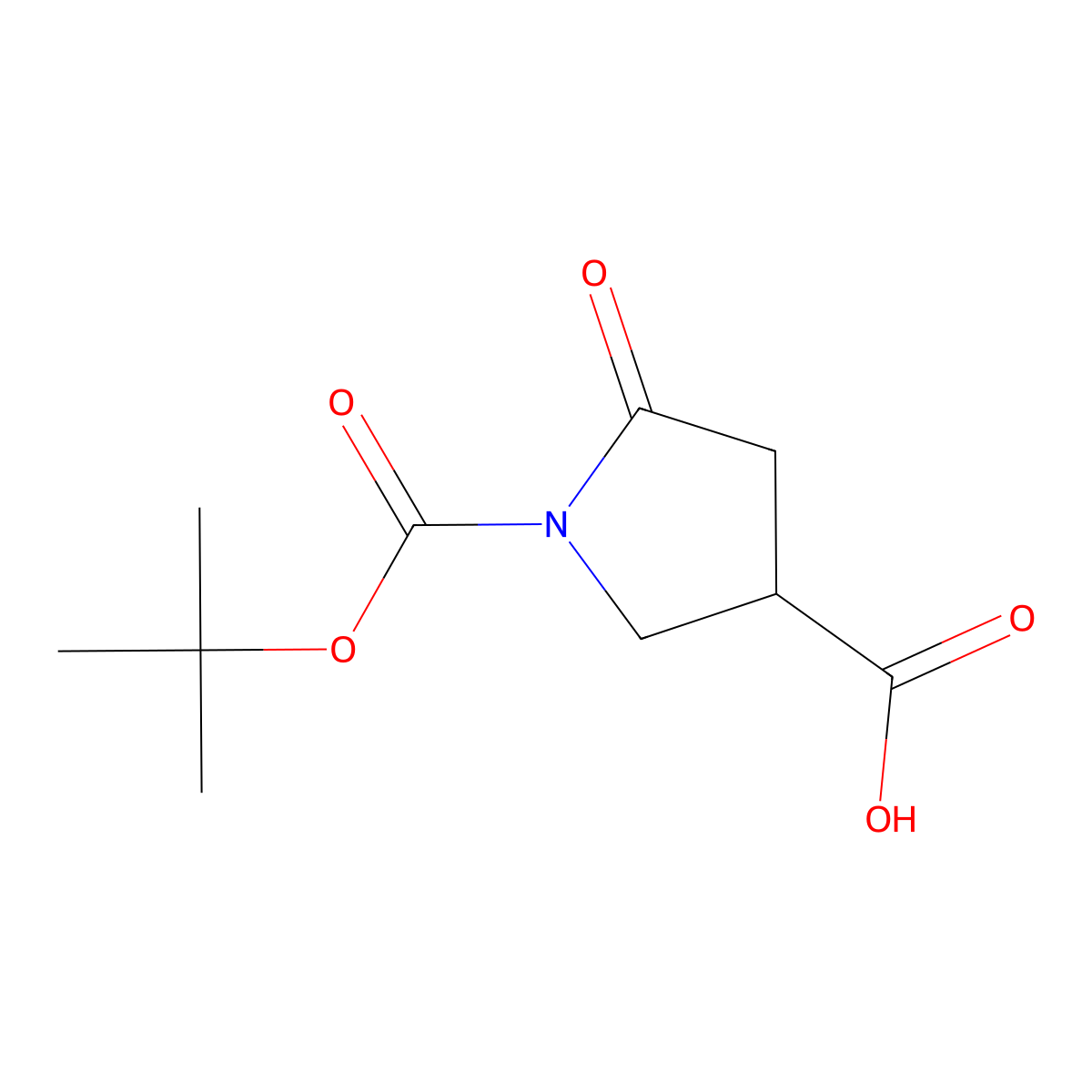 1-(tert-Butoxycarbonyl)-5-oxopyrrolidine-3-carboxylic acid molecular structure, CAS 1782397-42-5