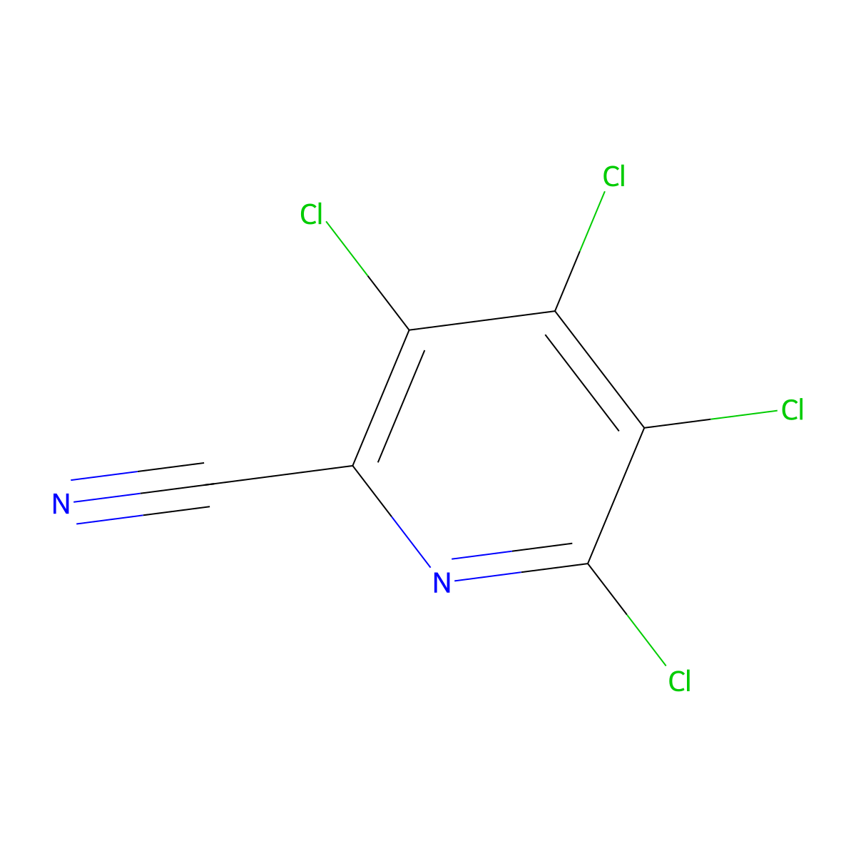Tetrachloropicolinonitrile molecular structure, CAS 17824-83-8