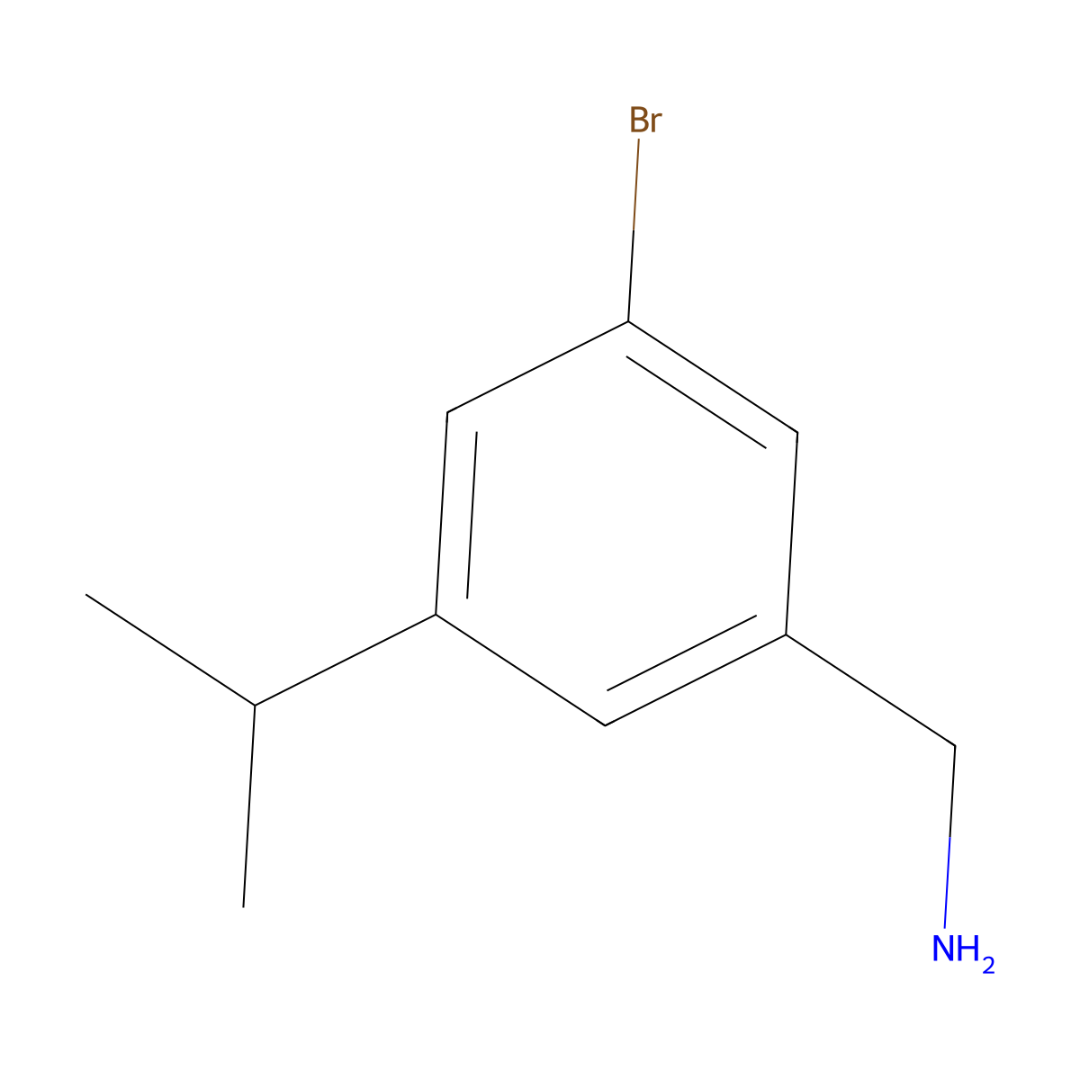 1-[3-Bromo-5-(propan-2-yl)phenyl]methanamine molecular structure, CAS 1782401-72-2