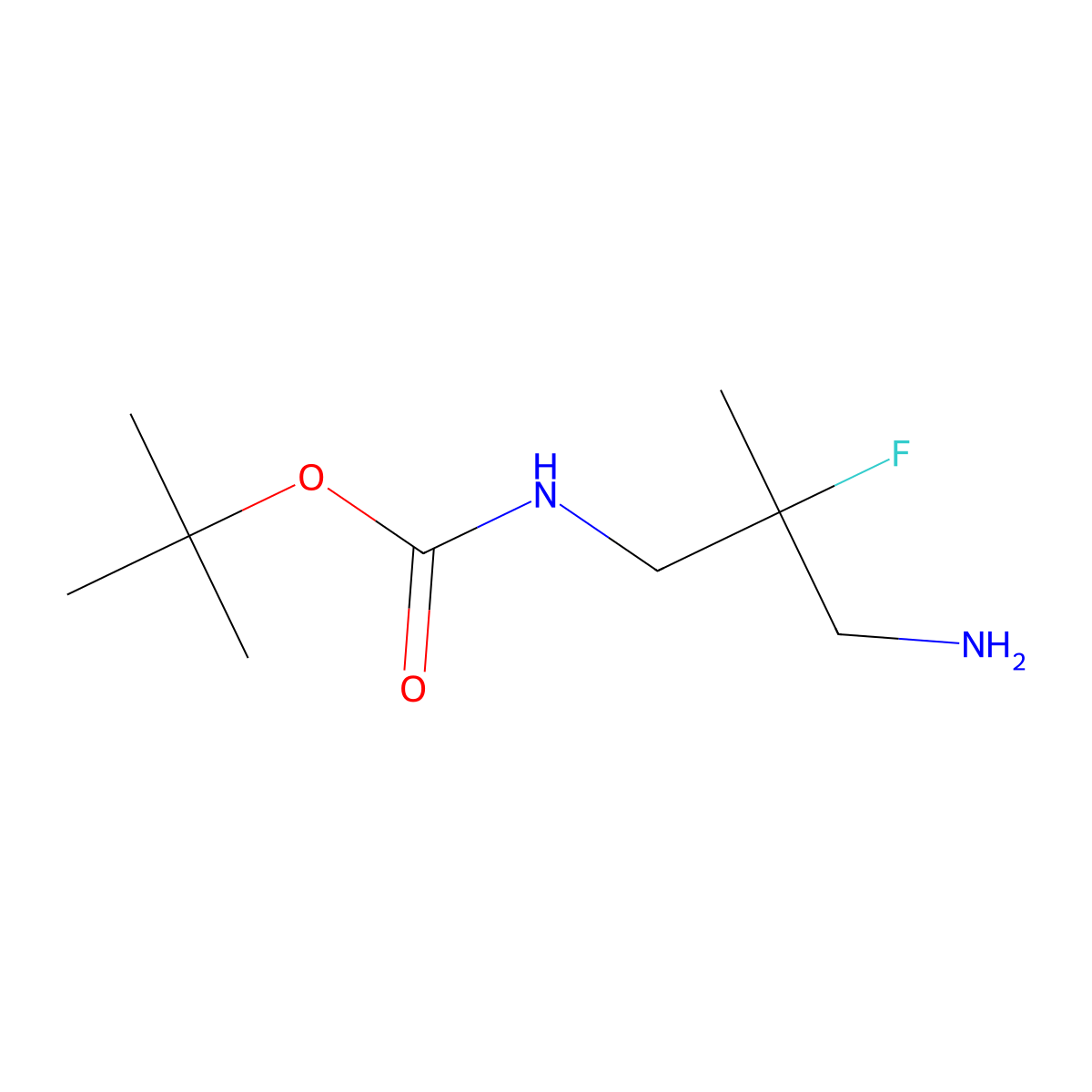 tert-butyl N-(3-amino-2-fluoro-2-methylpropyl)carbamate molecular structure, CAS 1782403-80-8