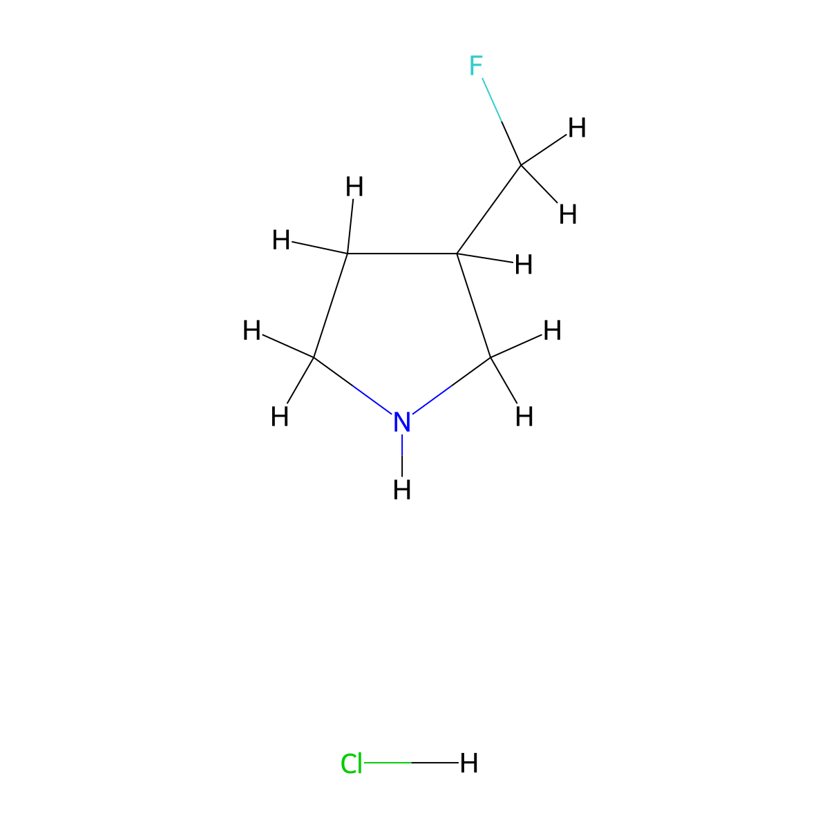 3-(Fluoromethyl)pyrrolidine hydrochloride molecular structure, CAS 1782410-86-9