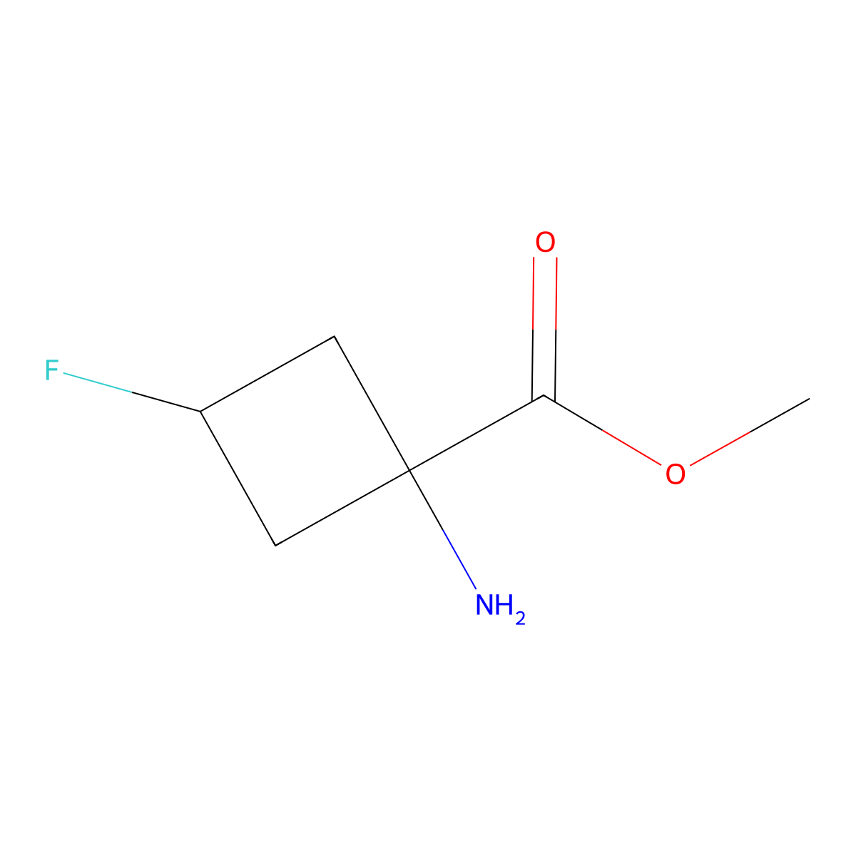 Methyl 1-amino-3-fluorocyclobutane-1-carboxylate molecular structure, CAS 1782412-49-0
