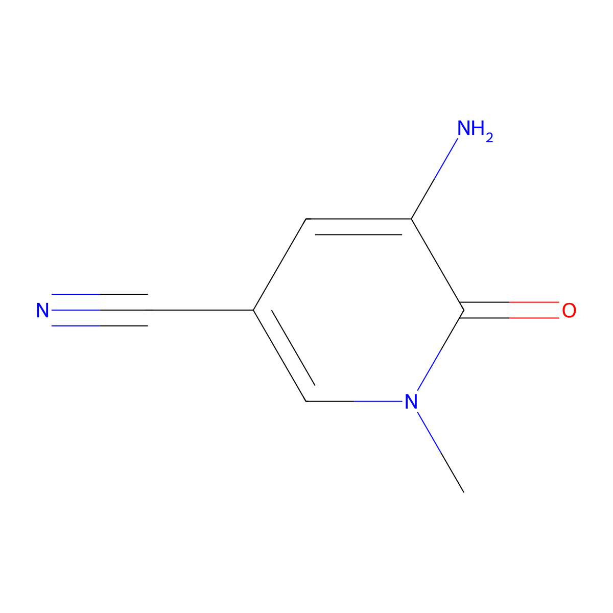 5-Amino-1-methyl-6-oxo-1,6-dihydropyridine-3-carbonitrile molecular structure, CAS 1782413-29-9