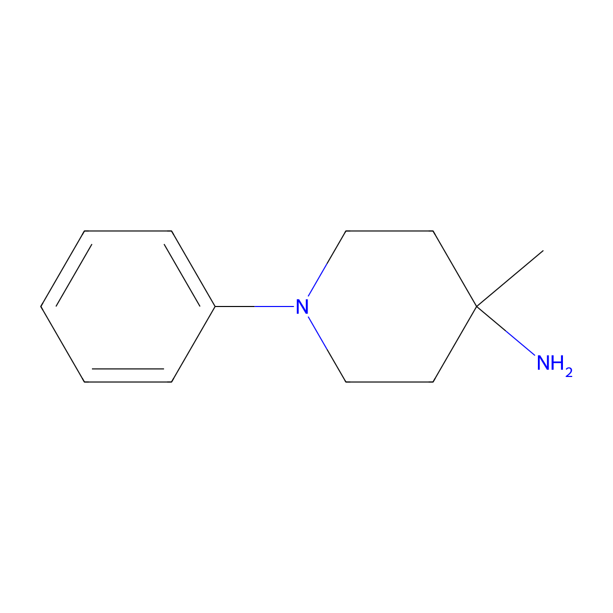4-Methyl-1-phenylpiperidin-4-amine molecular structure, CAS 1782416-05-0