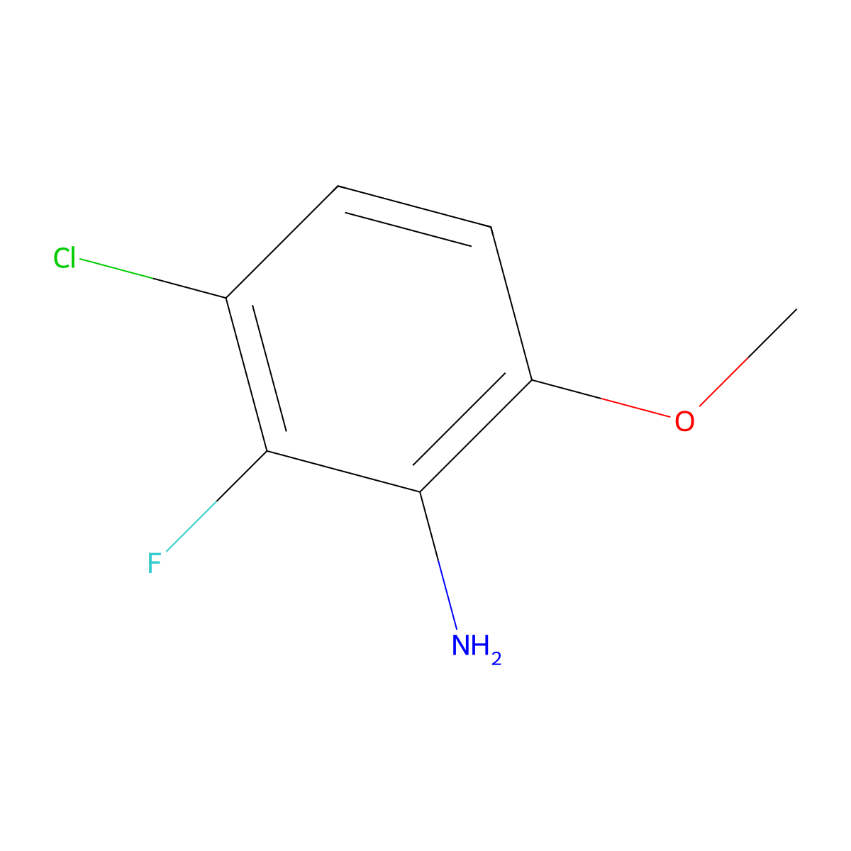 3-Chloro-2-fluoro-6-methoxyaniline molecular structure, CAS 1782417-65-5