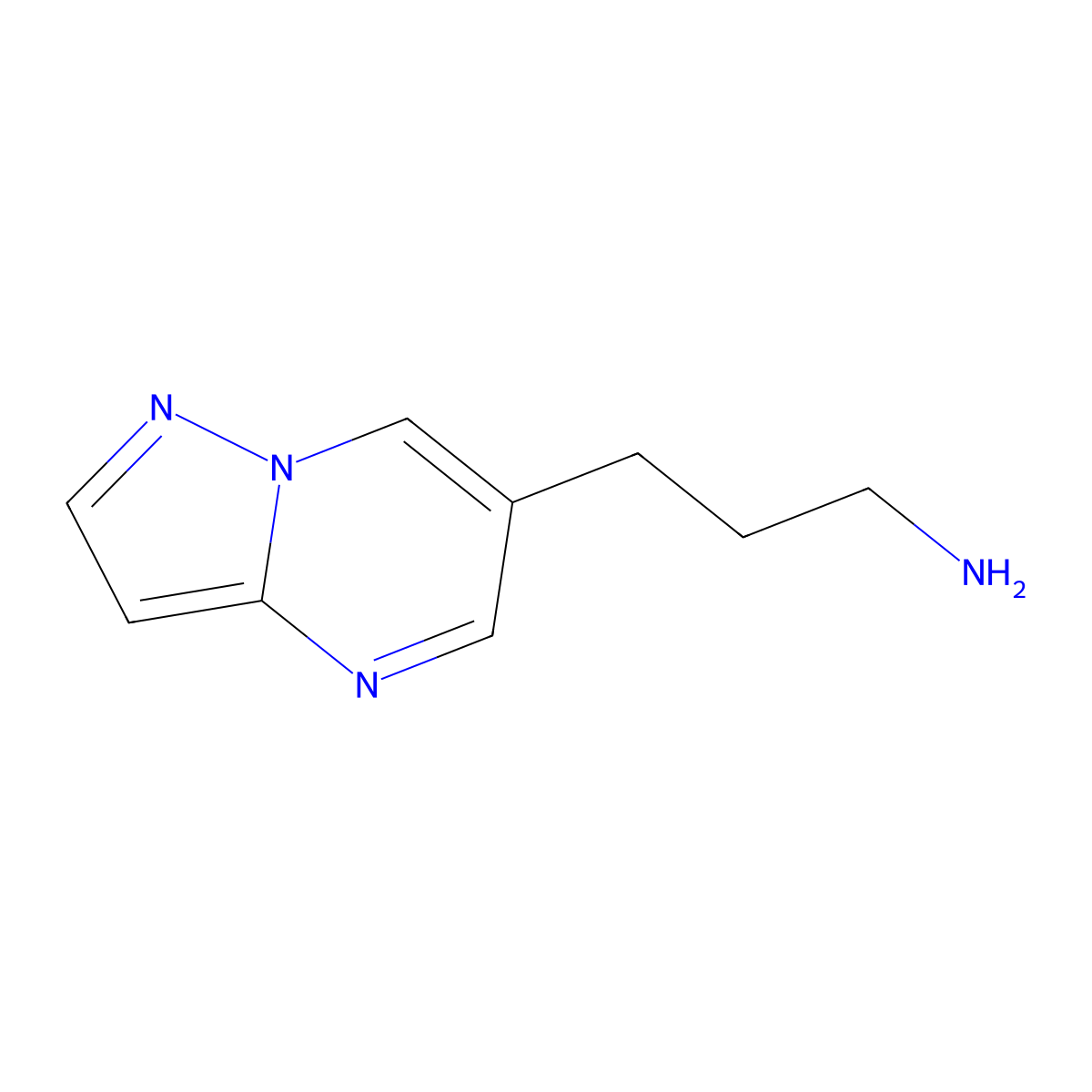 3-{Pyrazolo[1,5-a]pyrimidin-6-yl}propan-1-amine molecular structure, CAS 1782418-19-2