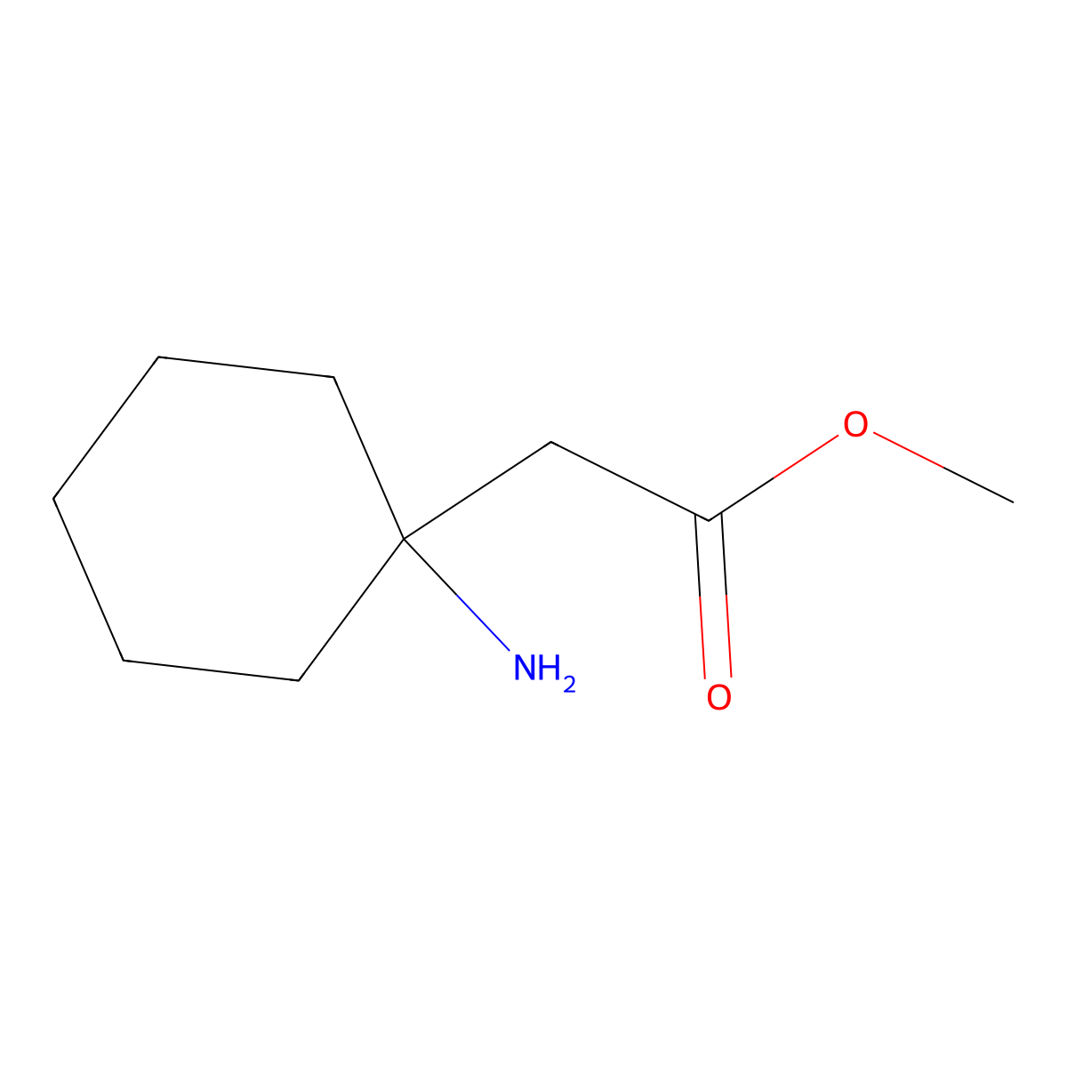 Methyl 2-(1-aminocyclohexyl)acetate molecular structure, CAS 178242-64-3