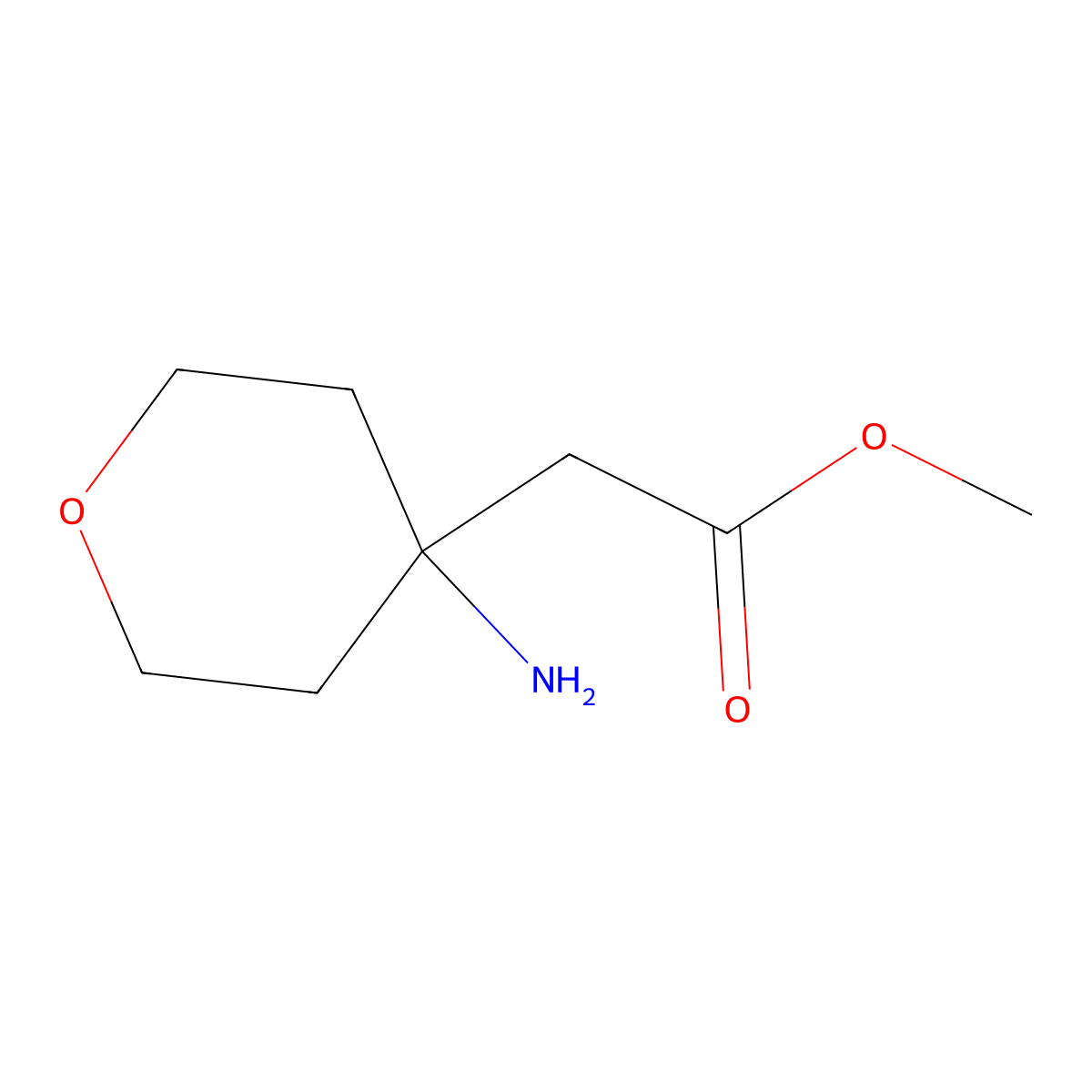 Methyl 4-aminotetrahydro-2H-pyran-4-acetate molecular structure, CAS 178242-93-8