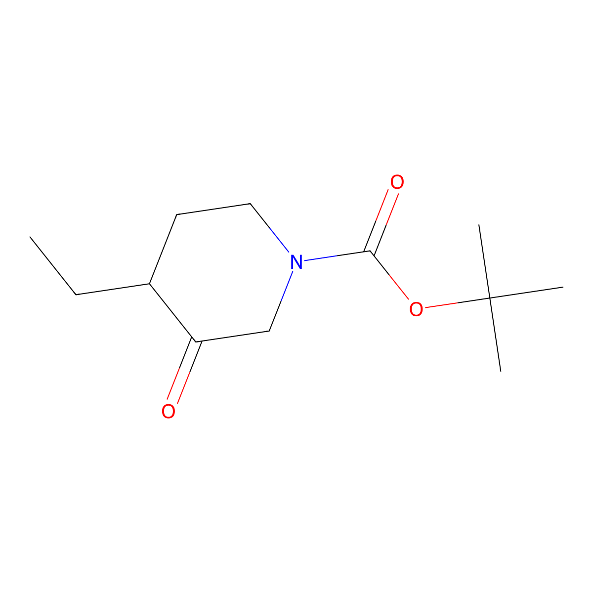 Tert-butyl 4-ethyl-3-oxopiperidine-1-carboxylate molecular structure, CAS 1782421-01-5