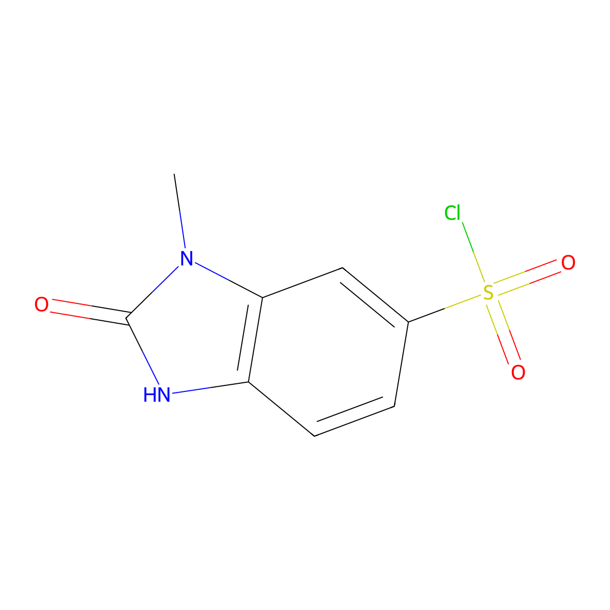 2-hydroxy-1-methyl-1H-1,3-benzodiazole-6-sulfonyl chloride molecular structure, CAS 1782422-83-6