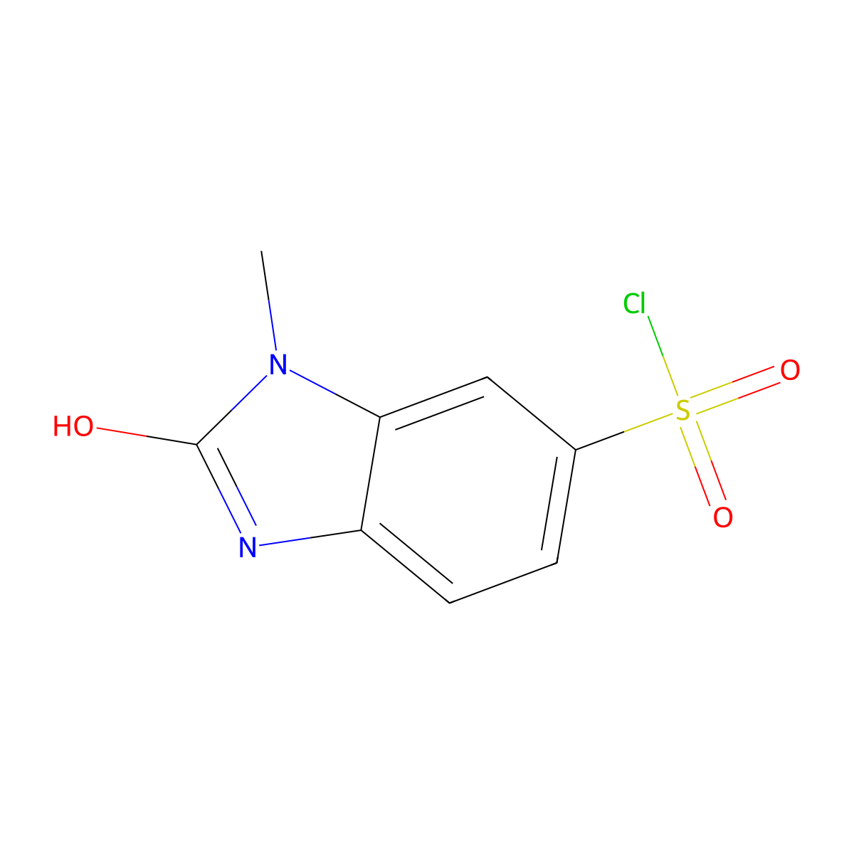 2-hydroxy-1-methyl-1H-1,3-benzodiazole-6-sulfonyl chloride molecular structure, CAS 1782422-83-6