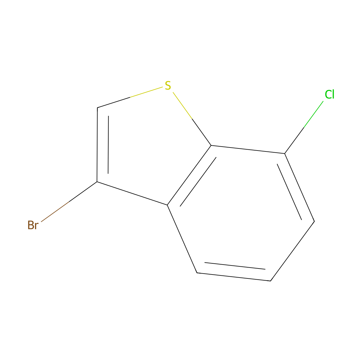 3-Bromo-7-chloro-1-benzothiophene molecular structure, CAS 1782425-22-2