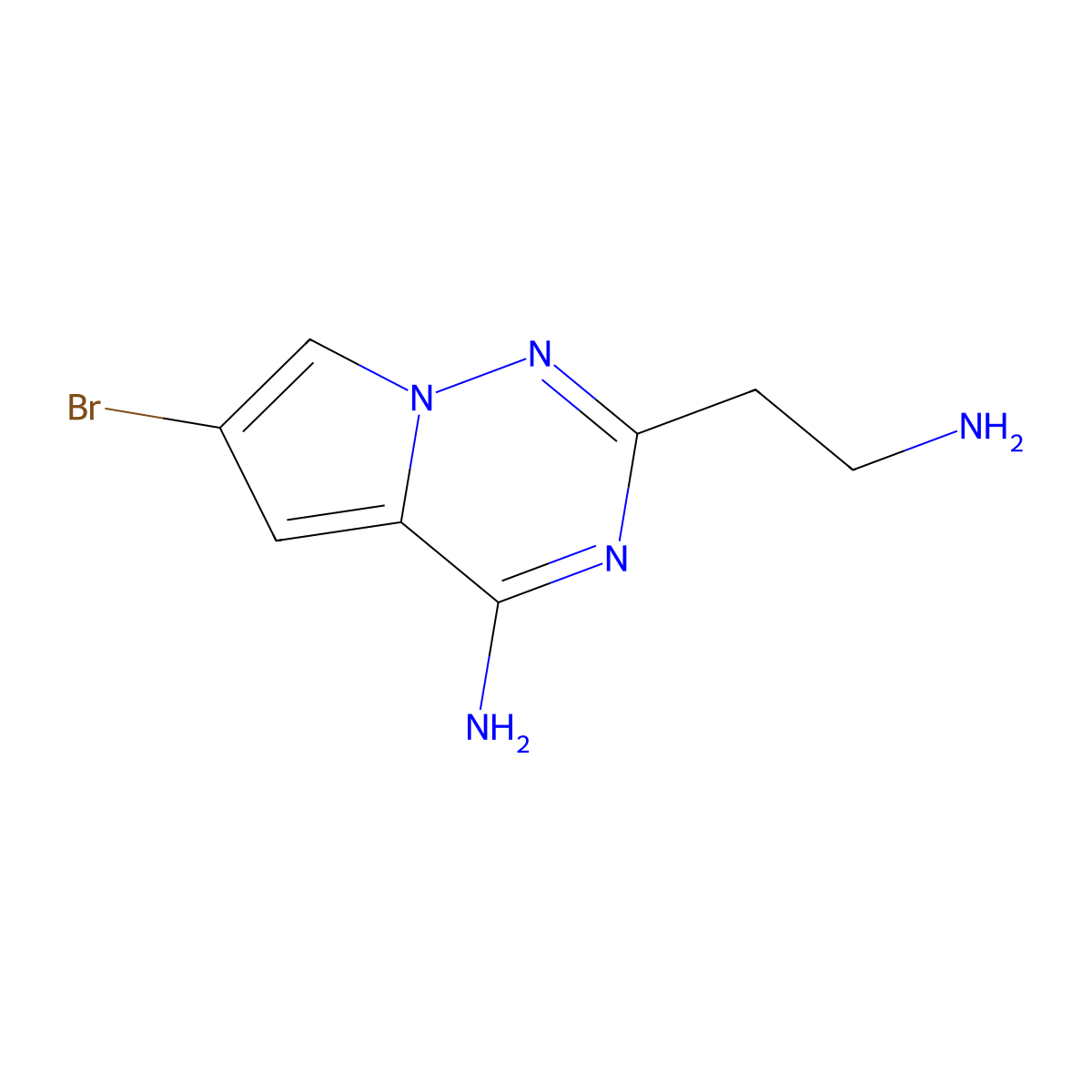 2-(2-Aminoethyl)-6-bromopyrrolo[2,1-f][1,2,4]triazin-4-amine molecular structure, CAS 1782425-49-3
