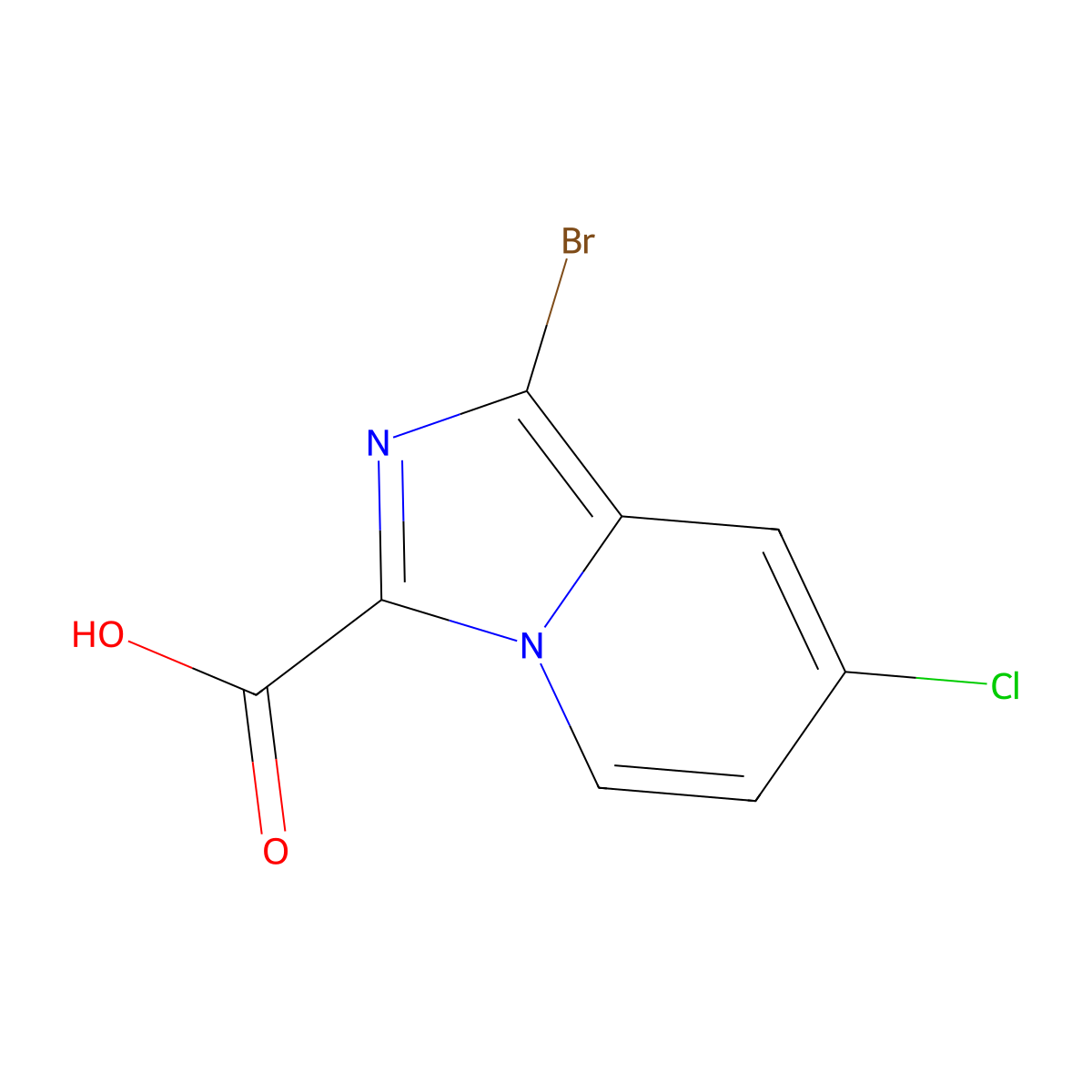 1-Bromo-7-chloroimidazo[1,5-a]pyridine-3-carboxylic acid molecular structure, CAS 1782427-68-2