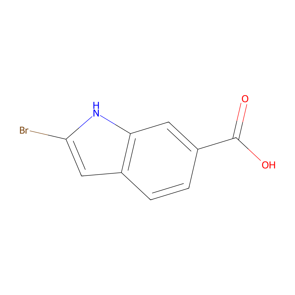 2-Bromo-1H-indole-6-carboxylic acid molecular structure, CAS 1782429-68-8