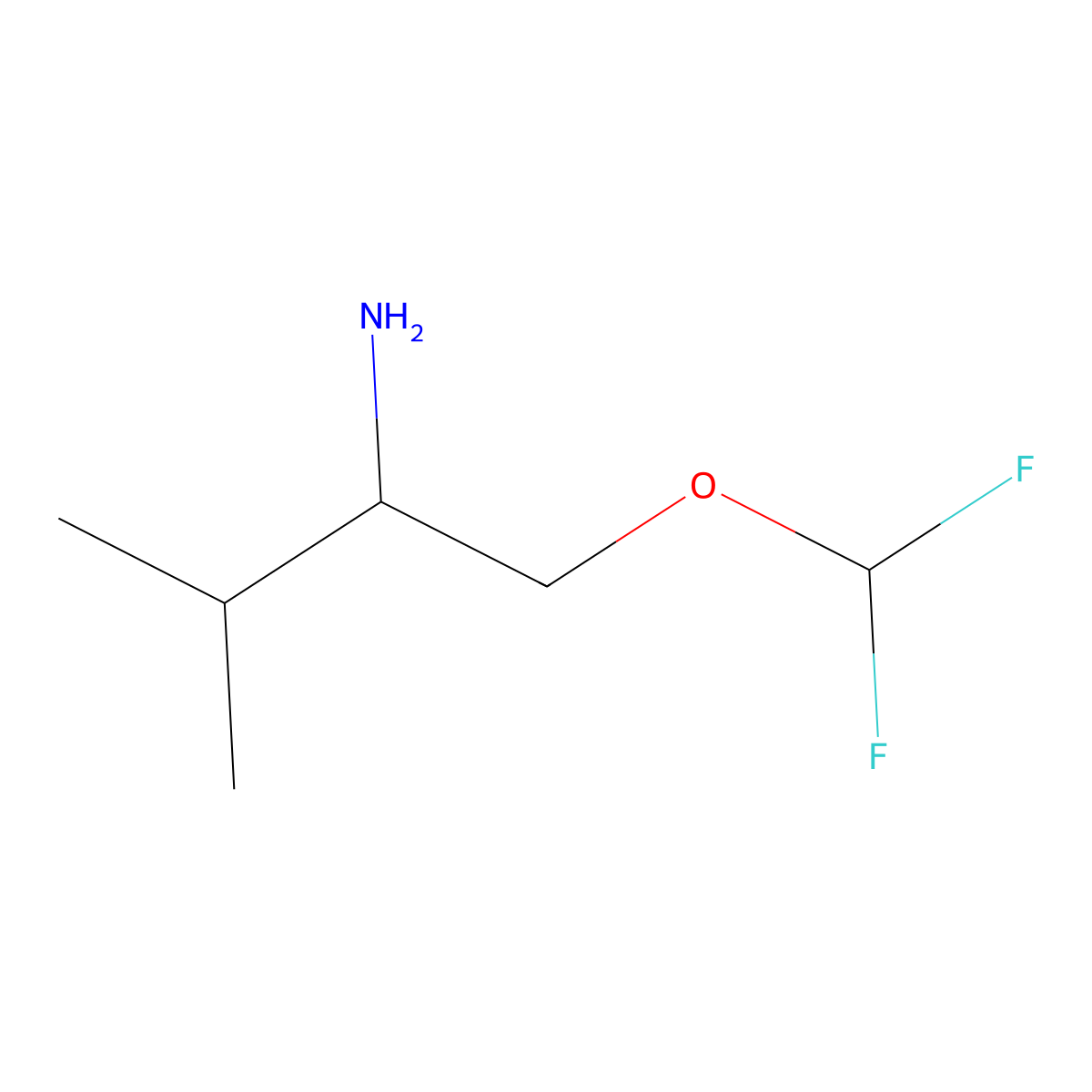 1-(Difluoromethoxy)-3-methylbutan-2-amine molecular structure, CAS 1782432-94-3
