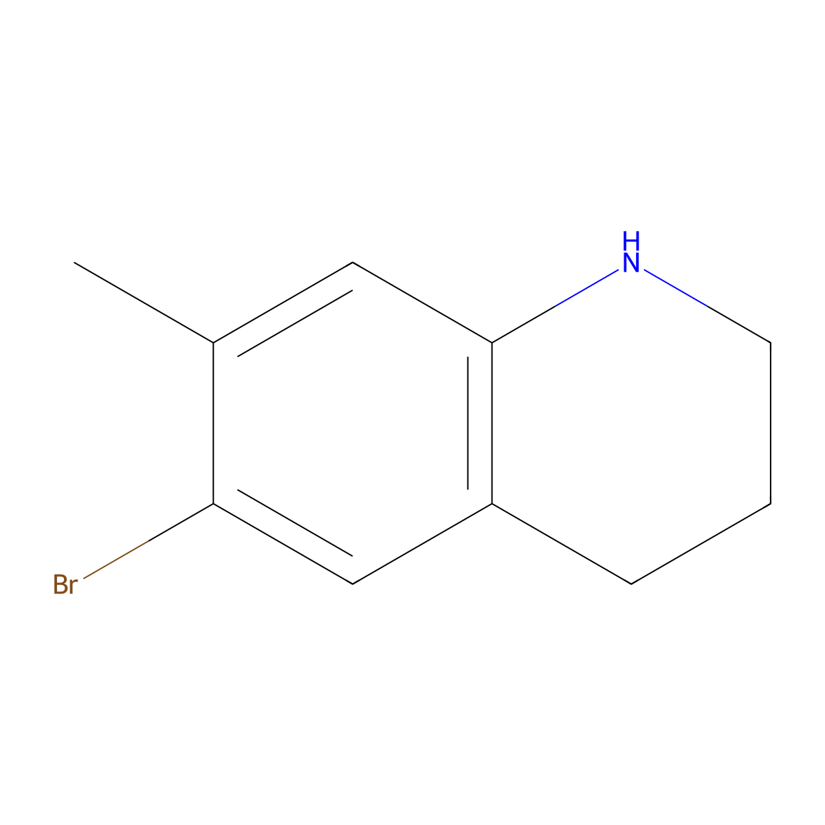 6-Bromo-7-methyl-1,2,3,4-tetrahydroquinoline molecular structure, CAS 1782433-03-7