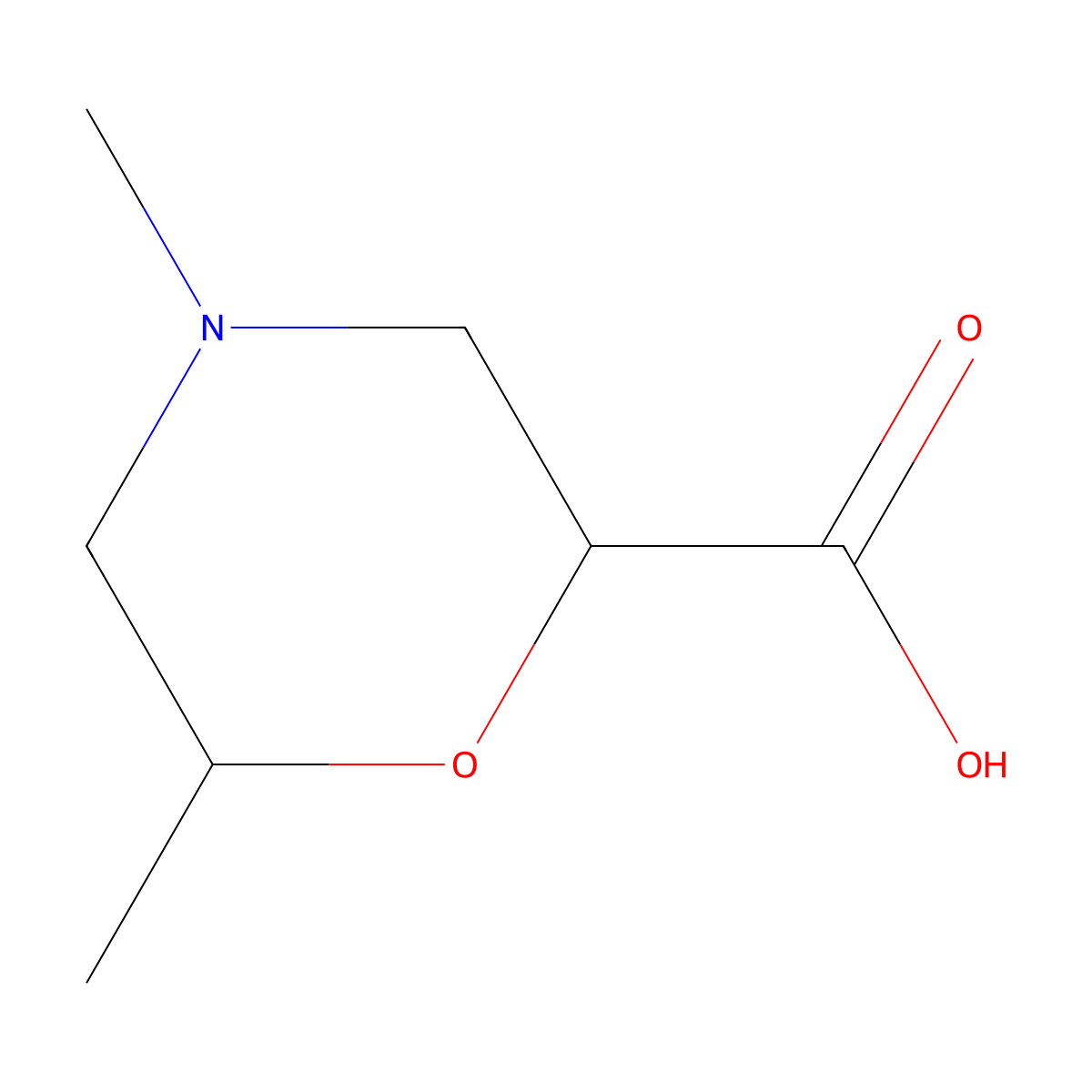 4,6-Dimethylmorpholine-2-carboxylic acid molecular structure, CAS 1782433-39-9