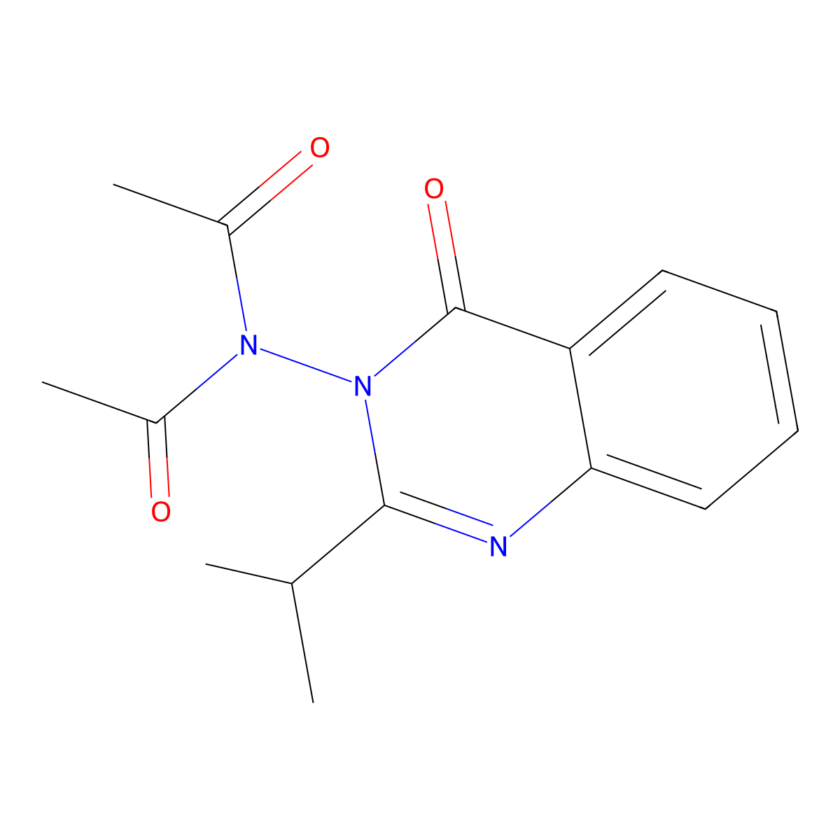 N-Acetyl-N-[2-isopropyl-4-oxo-3(4H)-quinazolinyl]acetamide molecular structure, CAS 178244-37-6