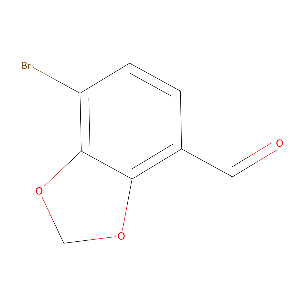 7-Bromobenzo[d][1,3]dioxole-4-carbaldehyde molecular structure, CAS 1782440-30-5