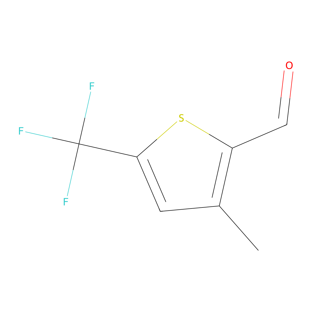 3-Methyl-5-(trifluoromethyl)thiophene-2-carbaldehyde molecular structure, CAS 1782440-37-2
