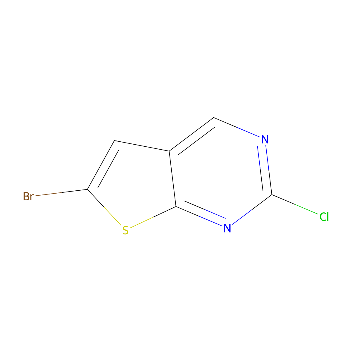 6-Bromo-2-chlorothieno[2,3-d]pyrimidine molecular structure, CAS 1782440-51-0