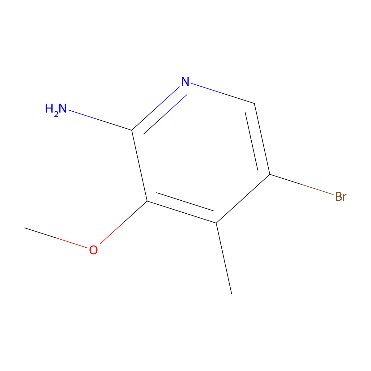 5-Bromo-3-methoxy-4-methylpyridin-2-amine molecular structure, CAS 1782440-62-3