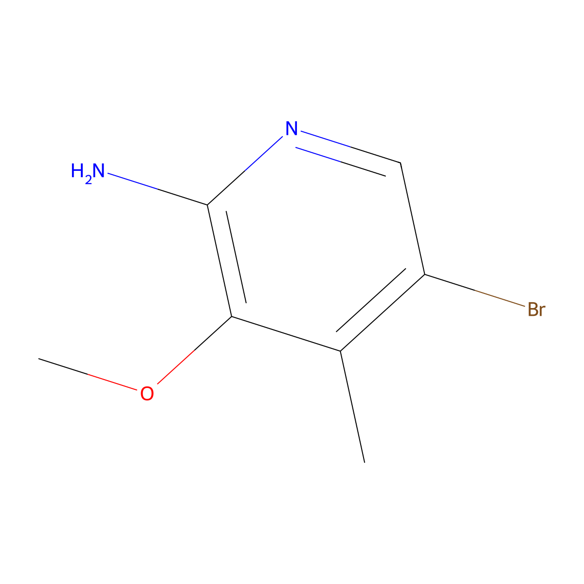 5-Bromo-3-methoxy-4-methylpyridin-2-amine molecular structure, CAS 1782440-62-3