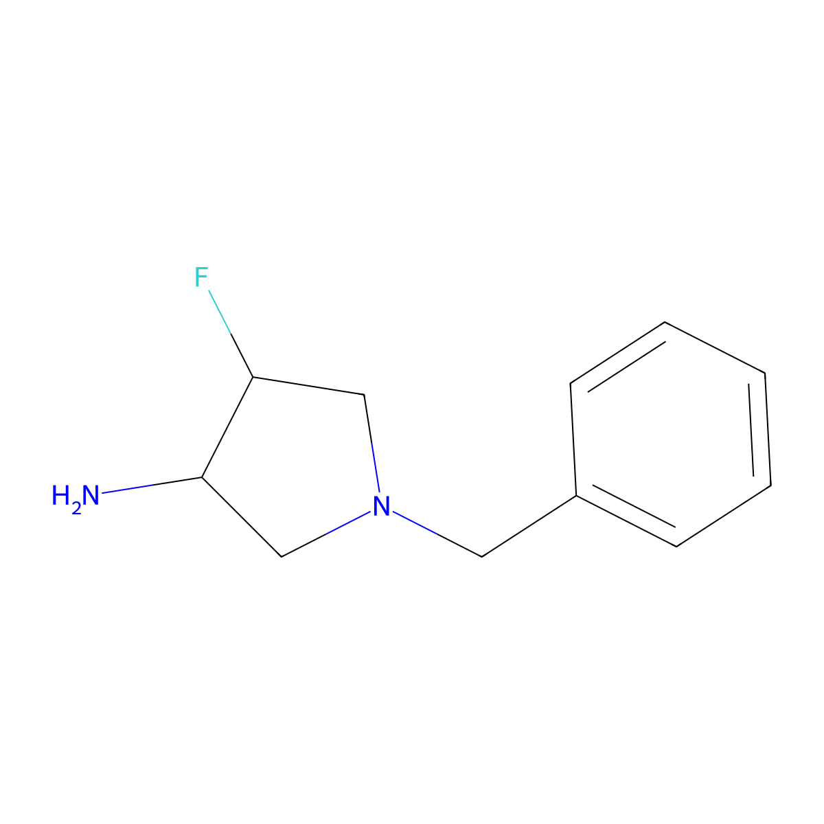 1-Benzyl-4-fluoropyrrolidin-3-amine molecular structure, CAS 1782441-31-9