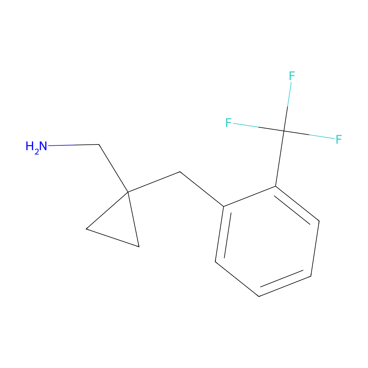 1-(1-{[2-(Trifluoromethyl)phenyl]methyl}cyclopropyl)methanamine molecular structure, CAS 1782442-80-1