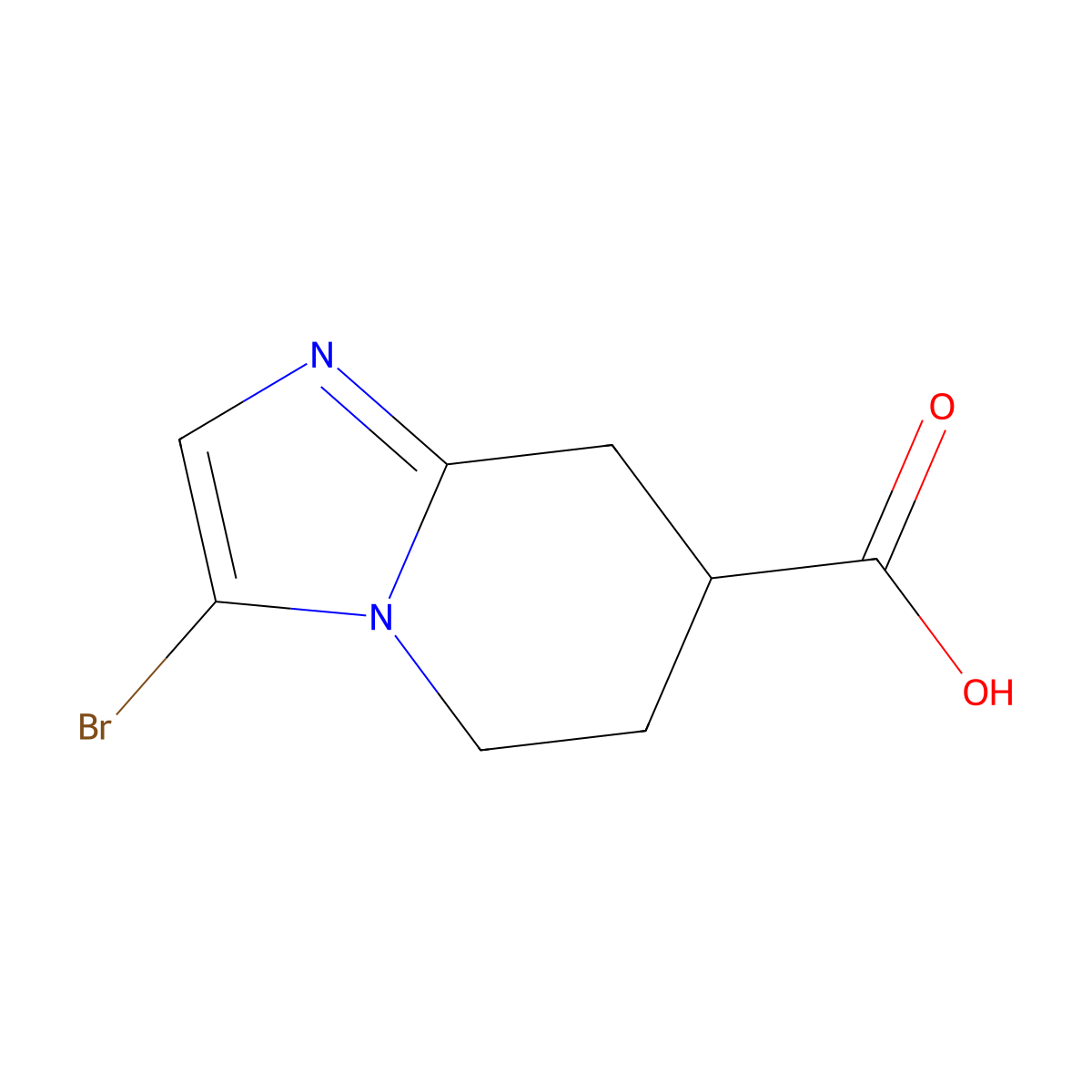 3-Bromo-5,6,7,8-tetrahydroimidazo[1,2-a]pyridine-7-carboxylic acid molecular structure, CAS 1782444-66-9