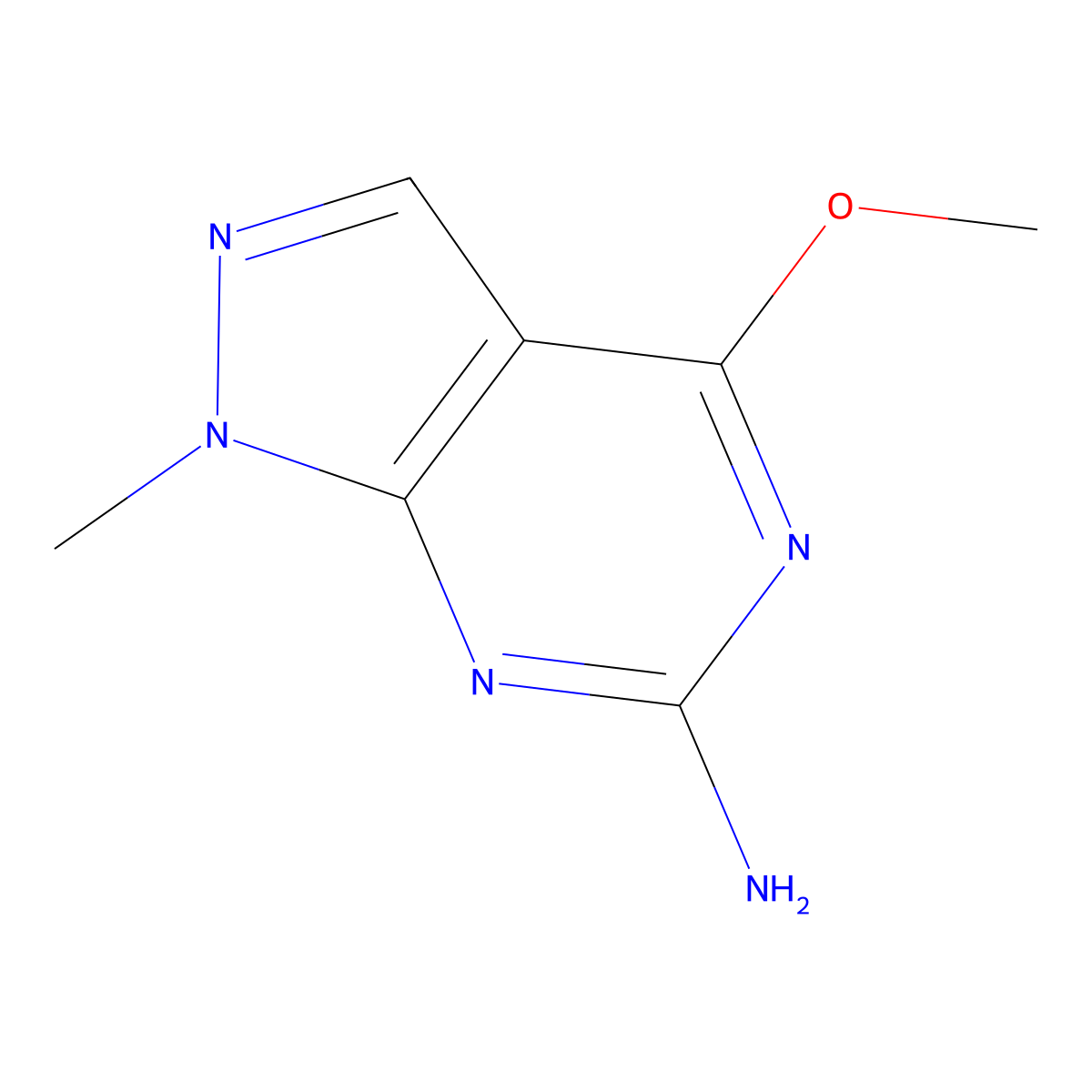 4-methoxy-1-methyl-1H-pyrazolo[3,4-d]pyrimidin-6-amine molecular structure, CAS 1782450-68-3